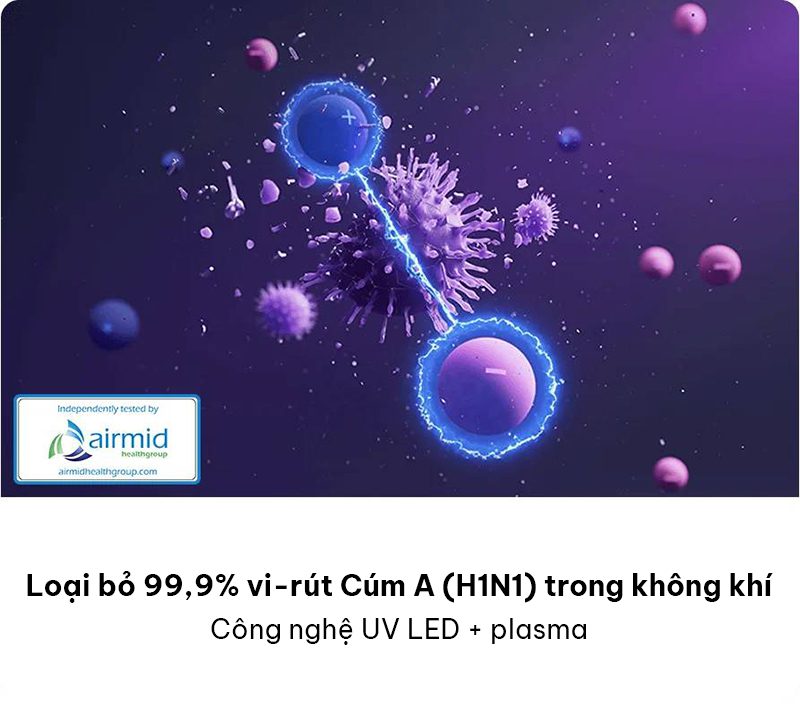 Loại bỏ 99,9% vi rút cúm A trong không khí