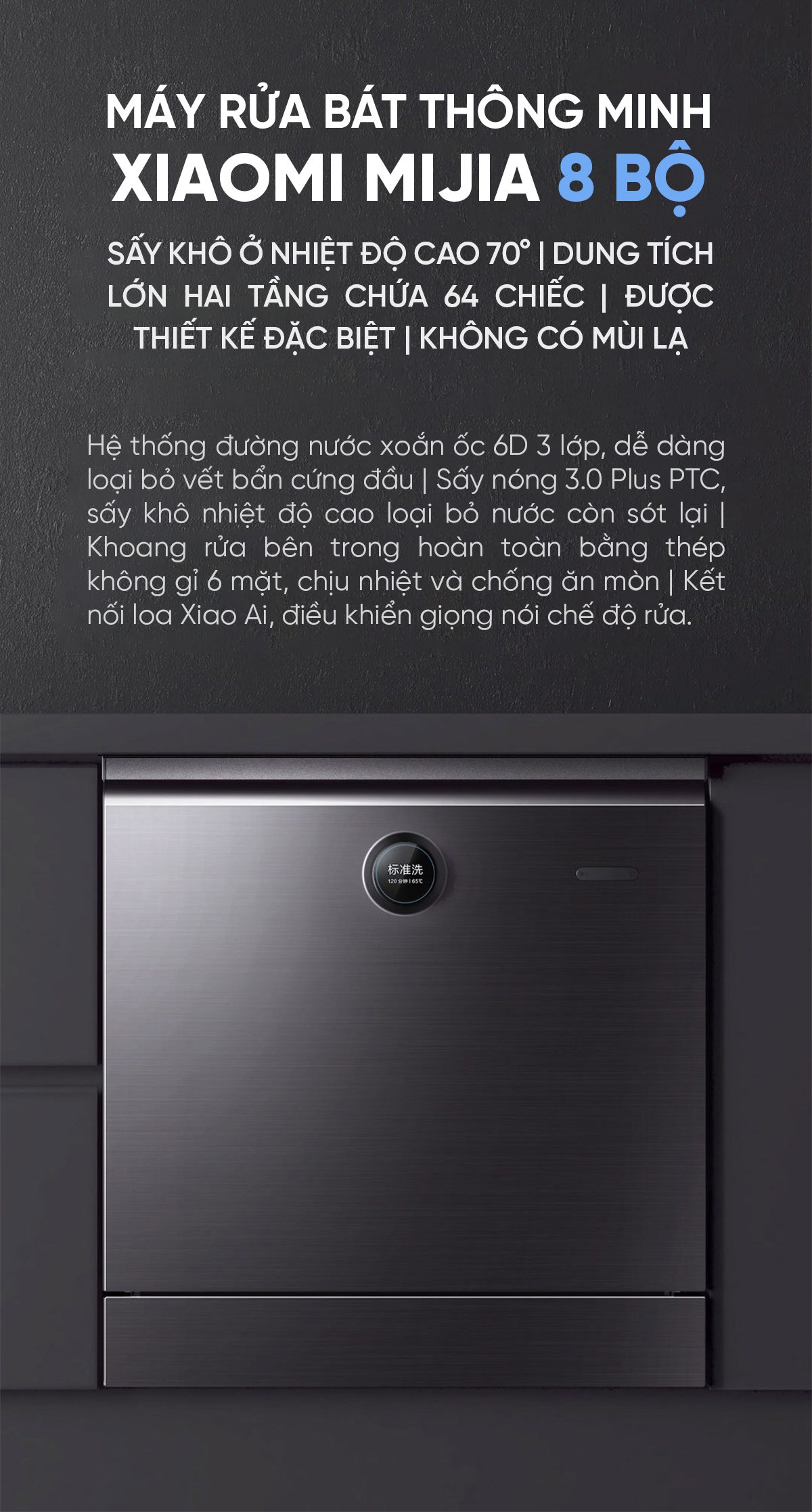 Máy rửa bát Xiaomi Mijia VDW0801M 8 bộ