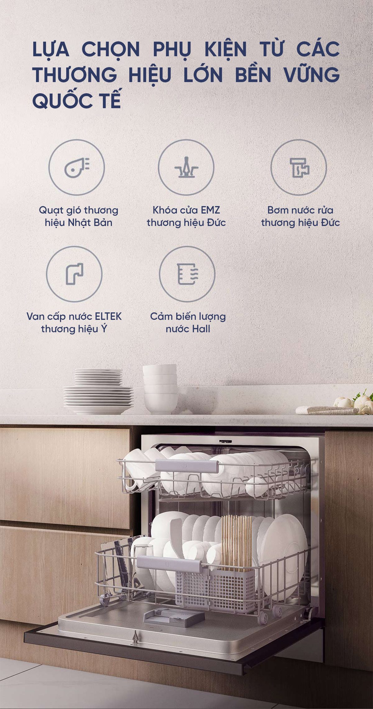 Máy rửa bát Xiaomi Mijia VDW0801M 8 bộ