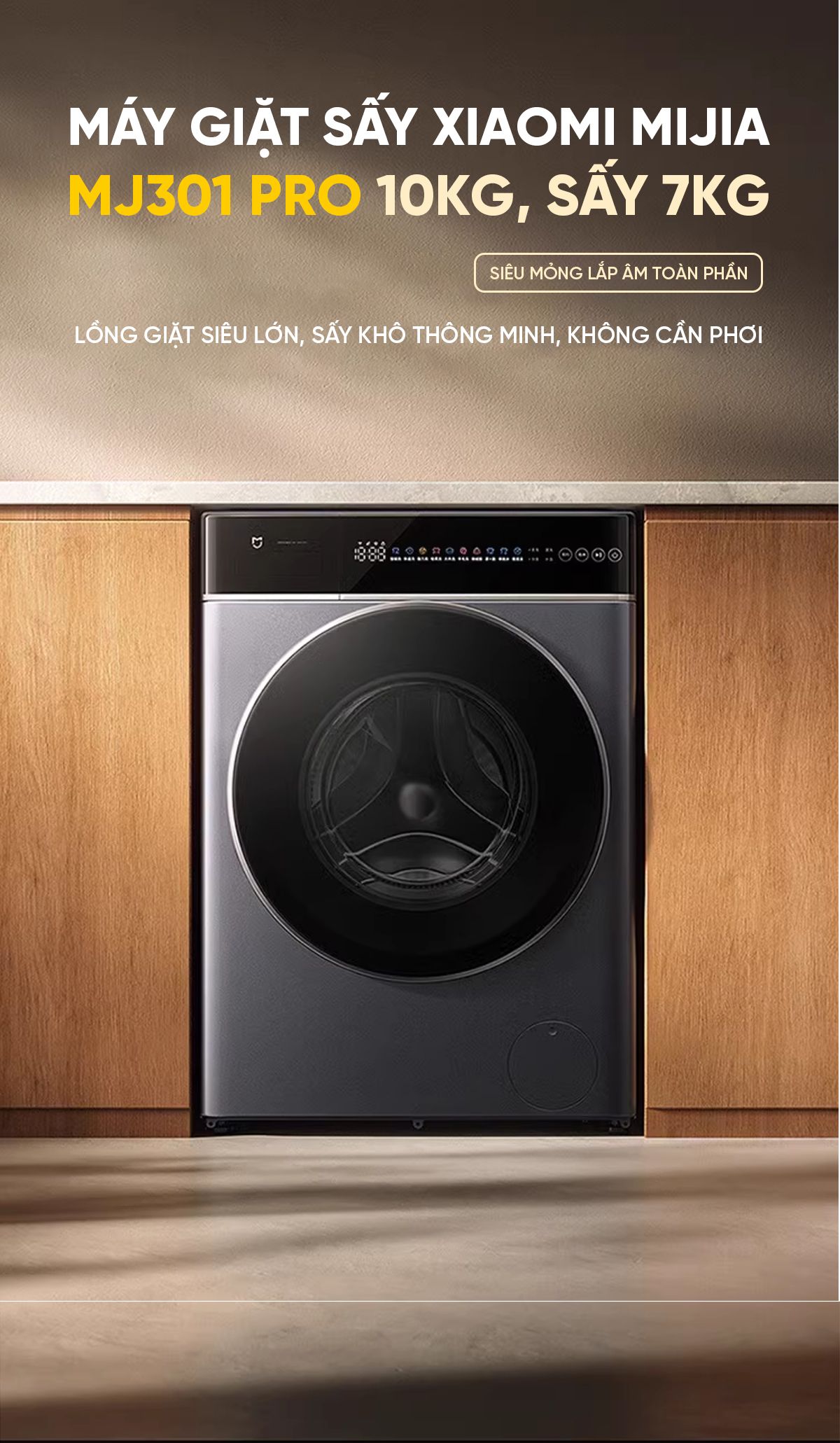 Máy giặt sấy Xiaomi Mijia MJ301 Pro giặt 10kg, sấy 7kg