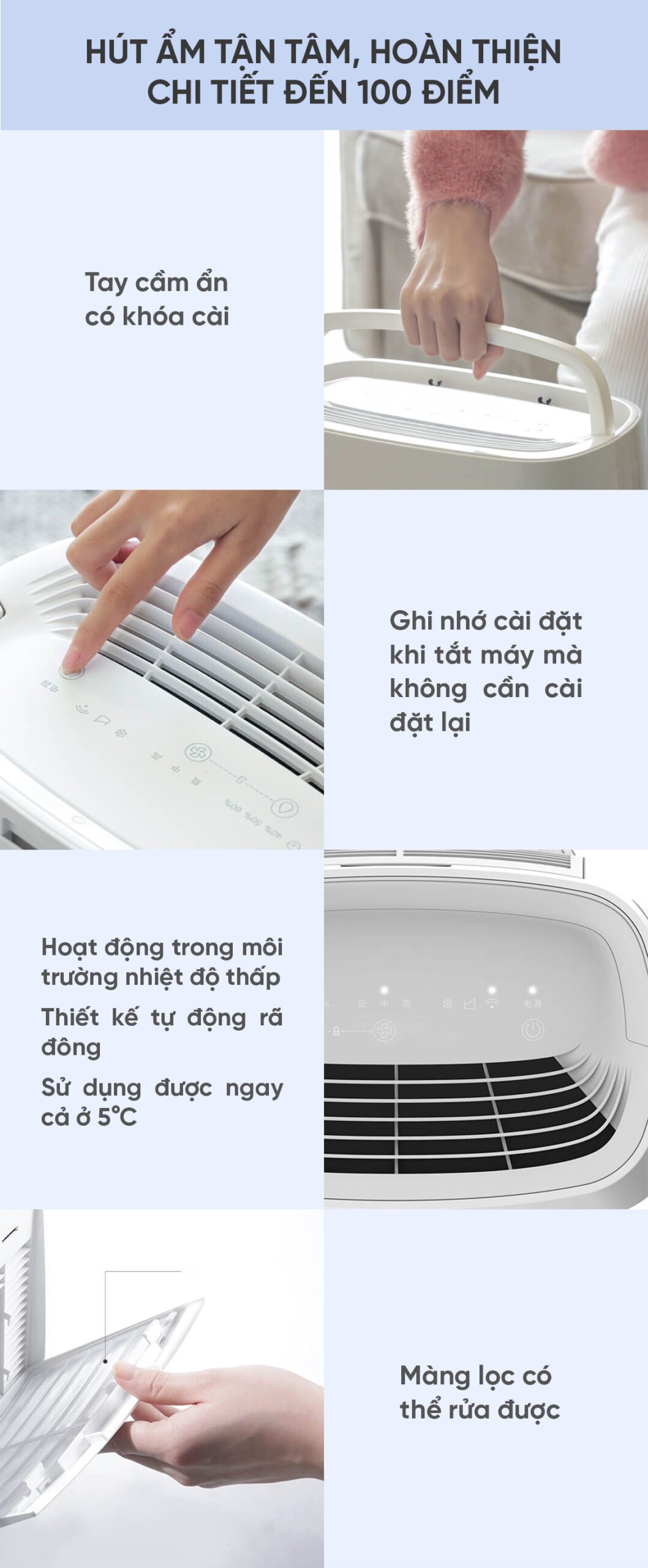 Máy Hút Ẩm Xiaomi NWT 18L Thông Minh
