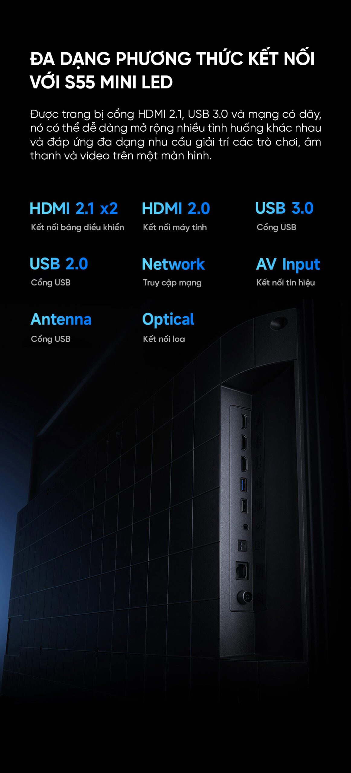 Tivi Xiaomi S 55 Mini LED 55 Inch 240Hz Ram 4/64GB