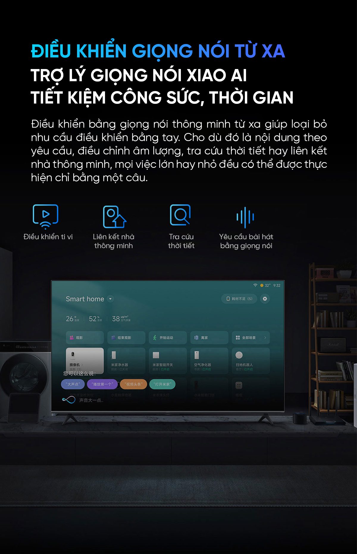 Tivi Xiaomi S 55 Mini LED 55 Inch 240Hz Ram 4/64GB