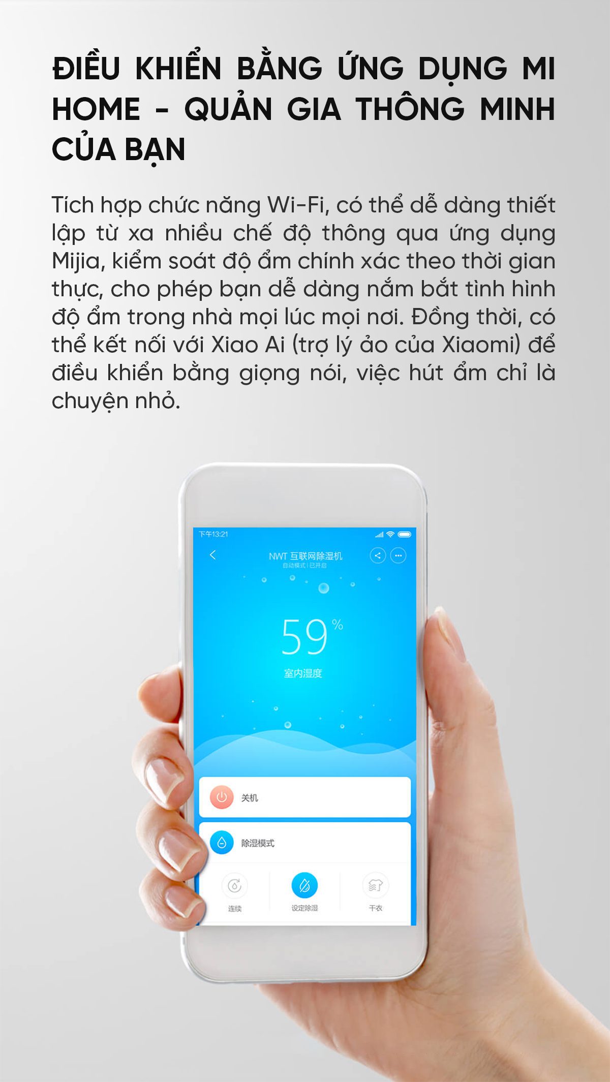 Máy Hút Ẩm Xiaomi NWT 30L Thông Minh