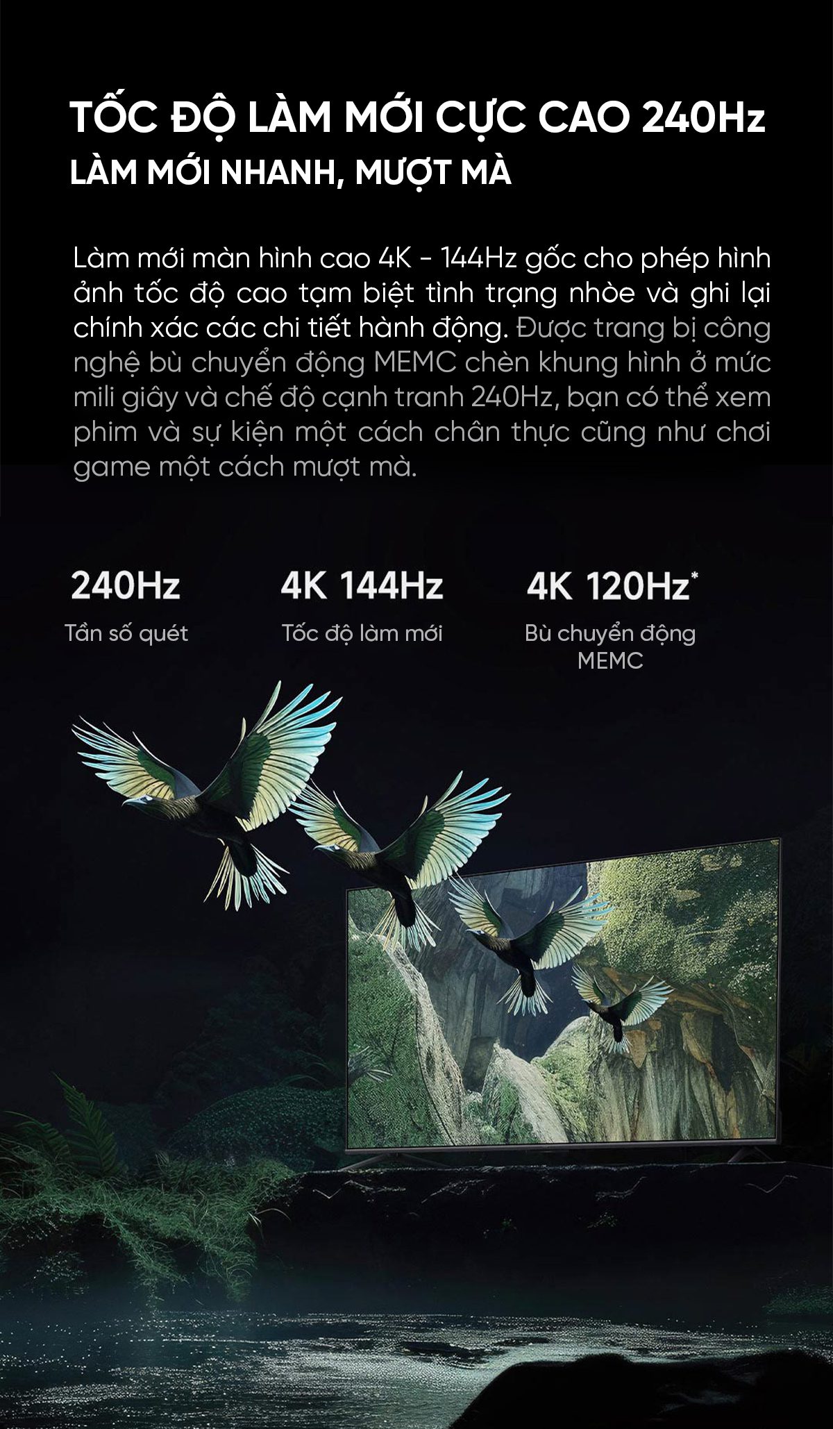 Tivi Xiaomi S 55 Mini LED 55 Inch 240Hz Ram 4/64GB