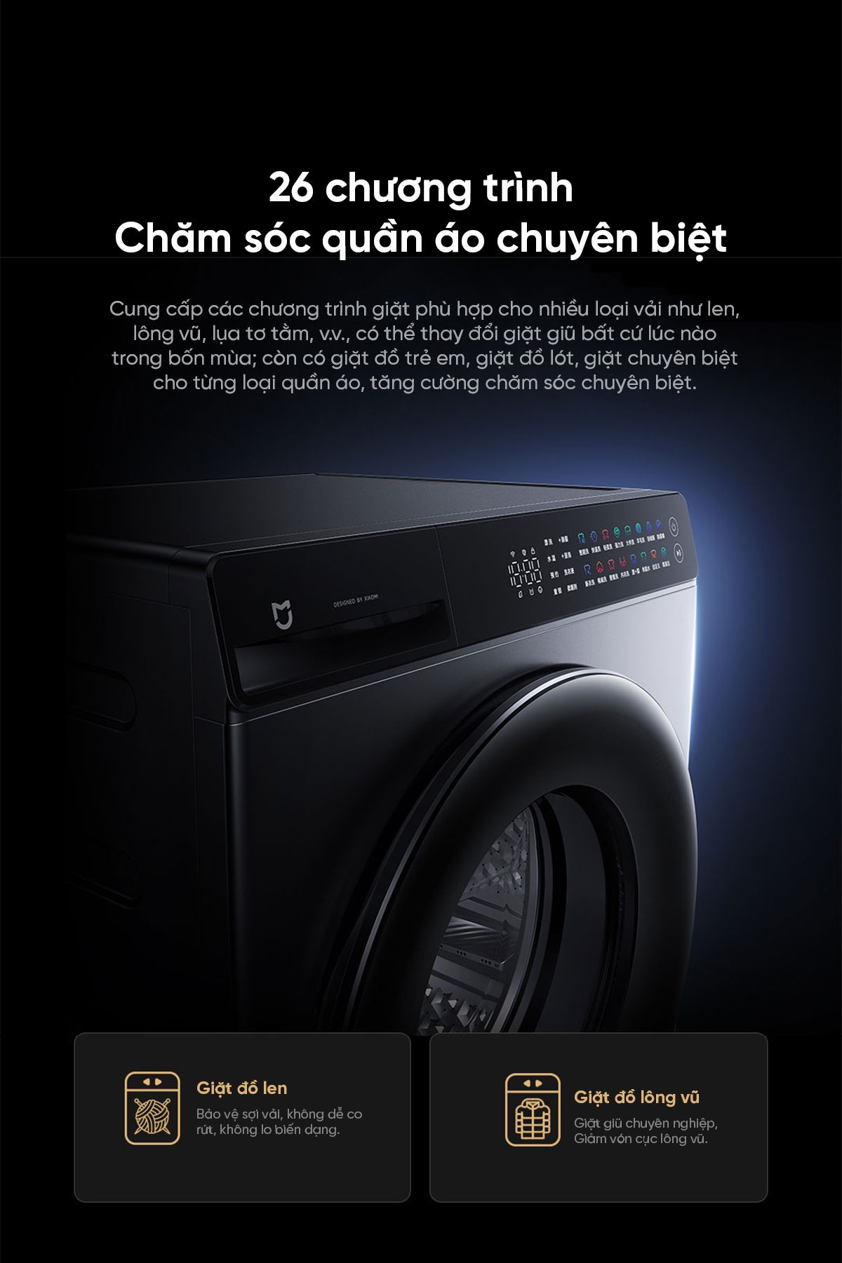 Máy giặt Xiaomi Mijia MJ108, giặt 10kg, 26 chương trình giặt