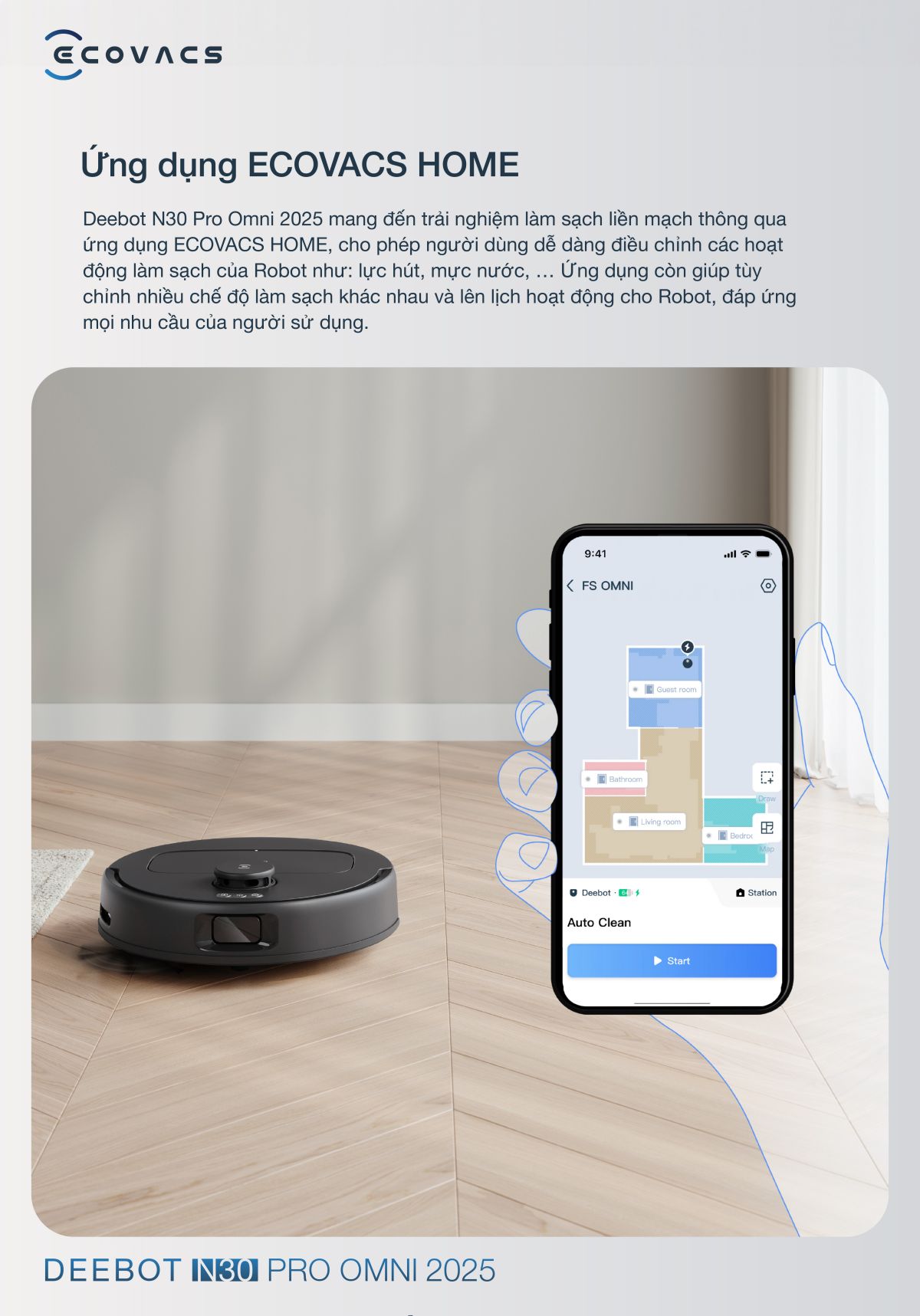 Robot hút bụi Ecovacs N30 Pro OMNI Bảo hành tận nhà