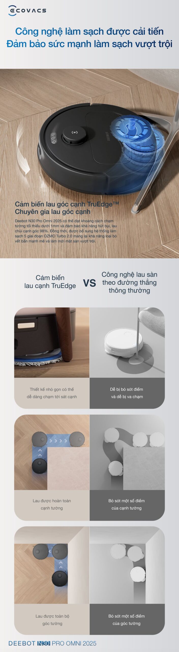 Robot hút bụi Ecovacs N30 Pro OMNI Bảo hành tận nhà