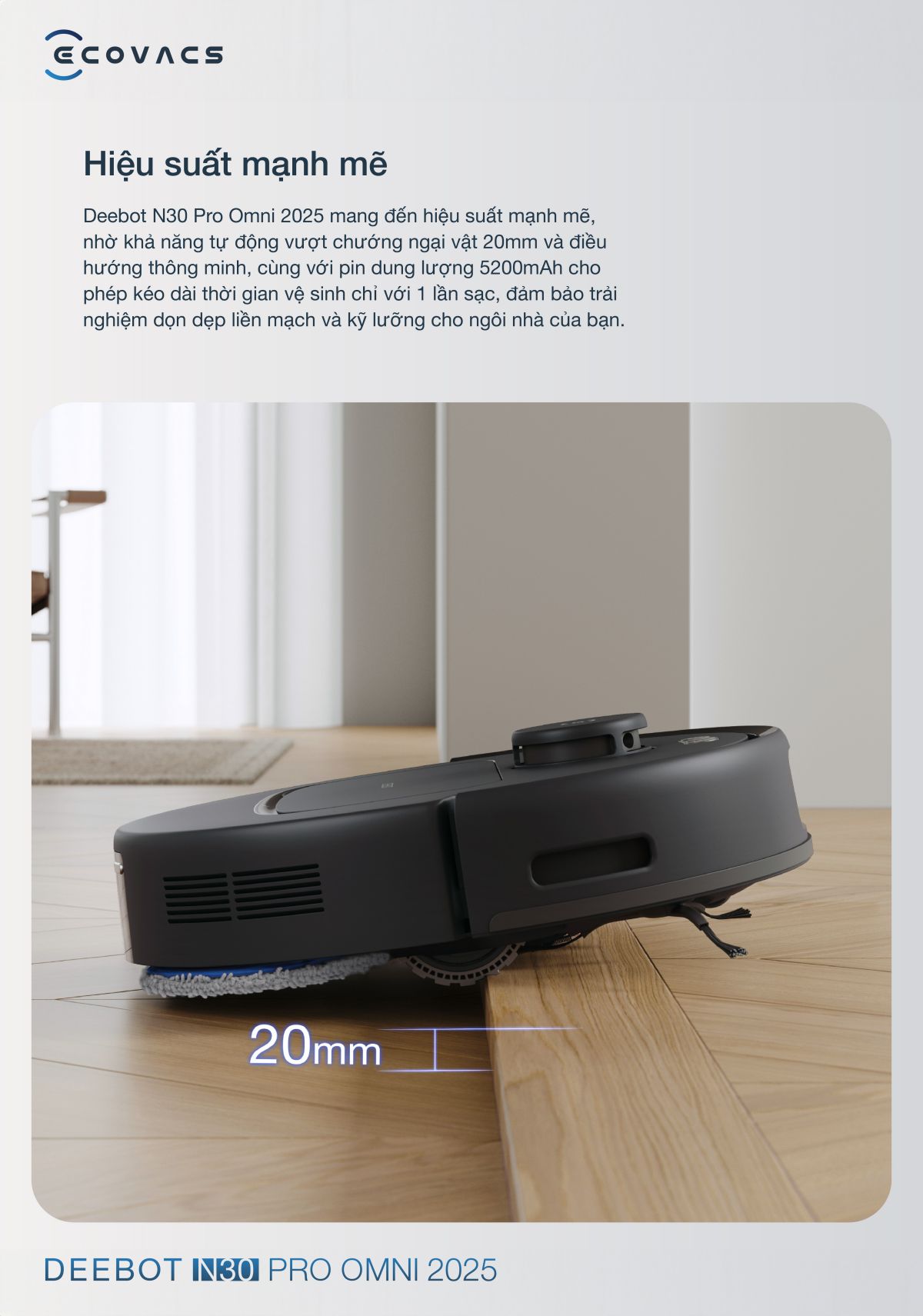 Robot hút bụi Ecovacs N30 Pro OMNI Bảo hành tận nhà