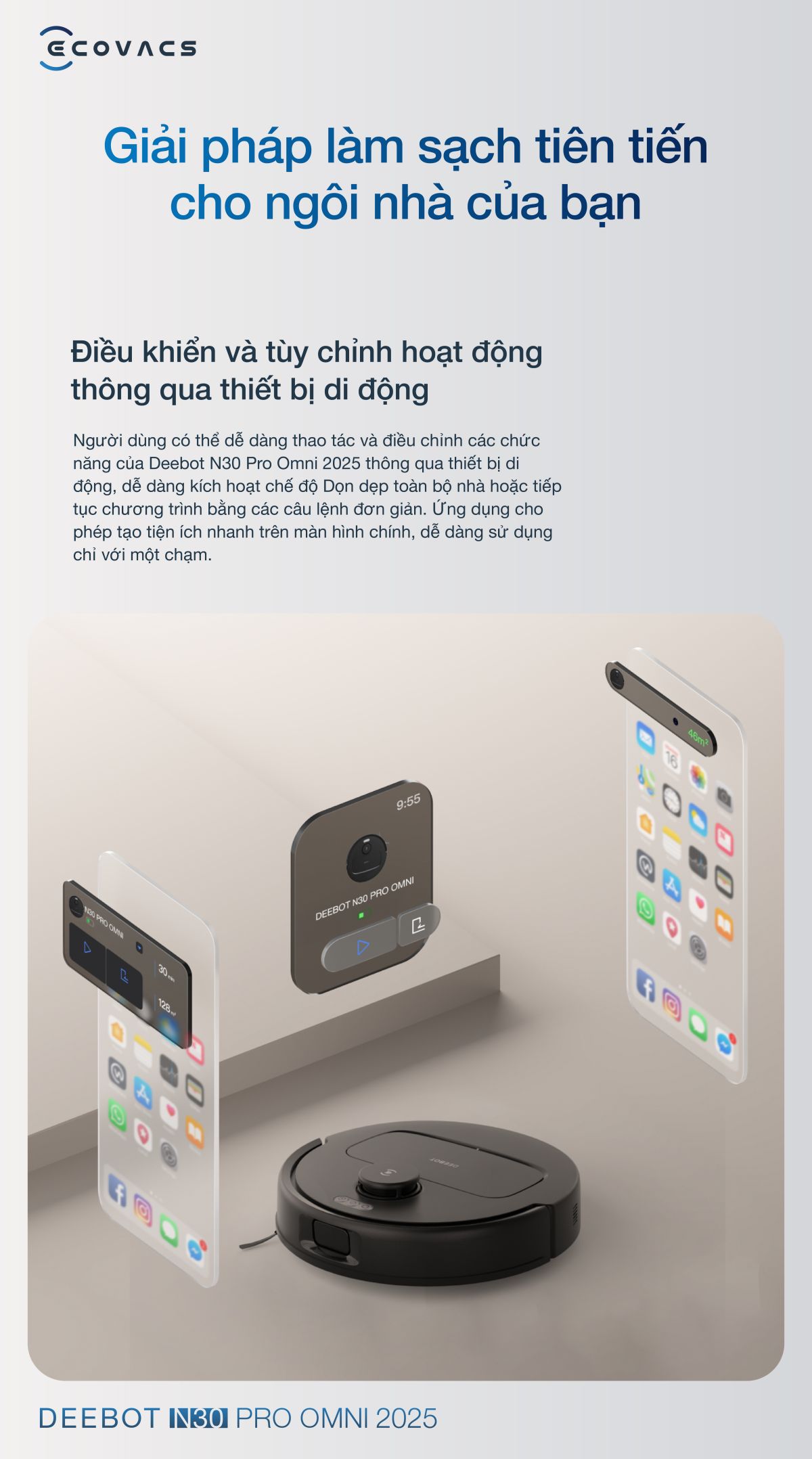 Robot hút bụi Ecovacs N30 Pro OMNI Bảo hành tận nhà