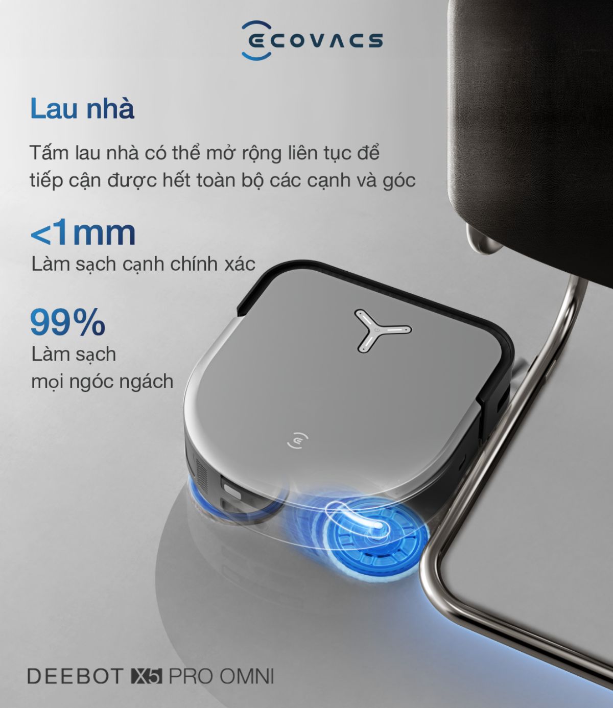Robot hút bụi Ecovacs X5 Pro Omni