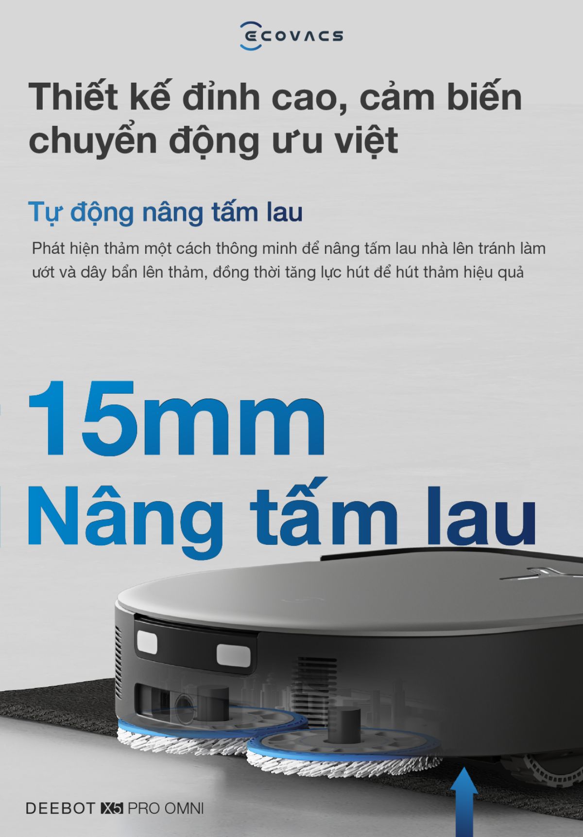Robot hút bụi Ecovacs X5 Pro Omni