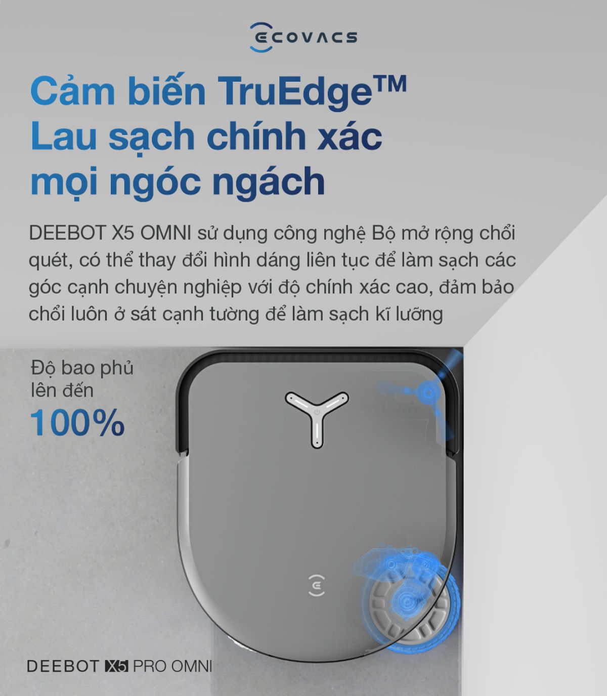Robot hút bụi Ecovacs X5 Pro Omni