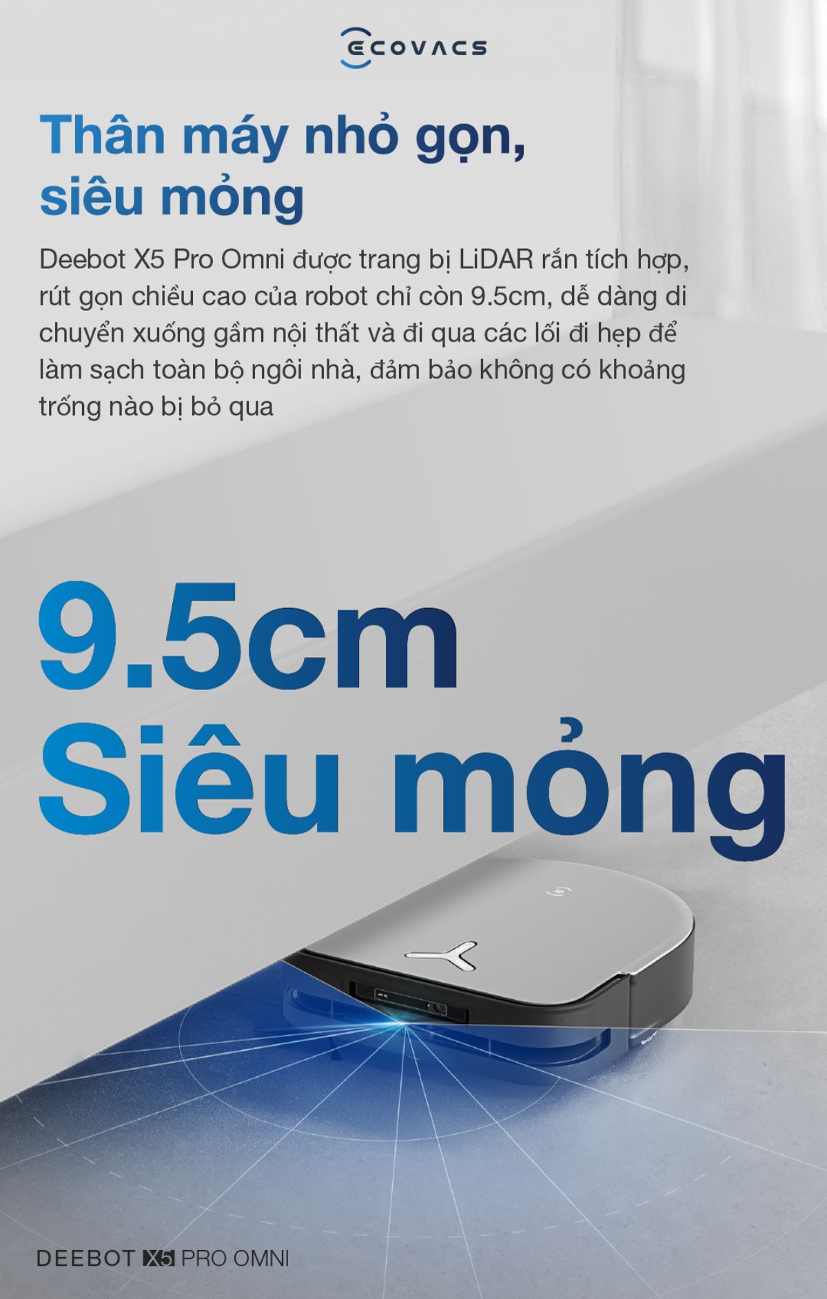 Robot hút bụi Ecovacs X5 Pro Omni