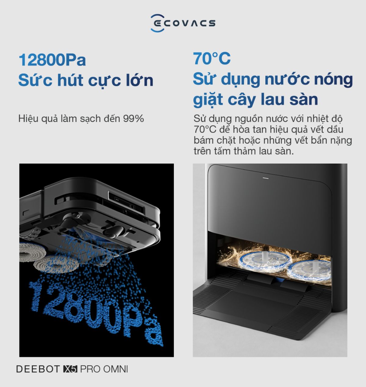 Robot hút bụi Ecovacs X5 Pro Omni
