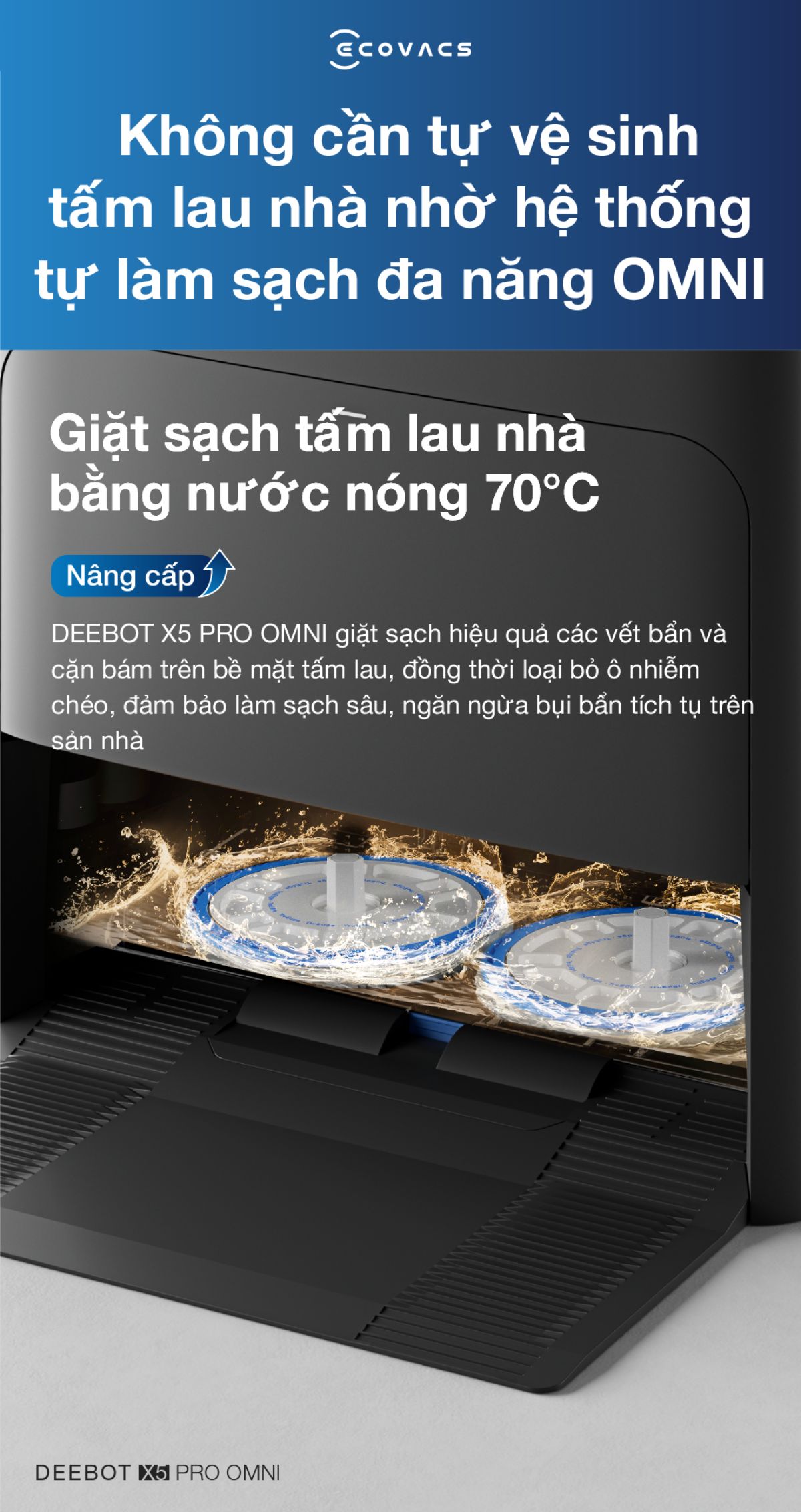 Robot hút bụi Ecovacs X5 Pro Omni