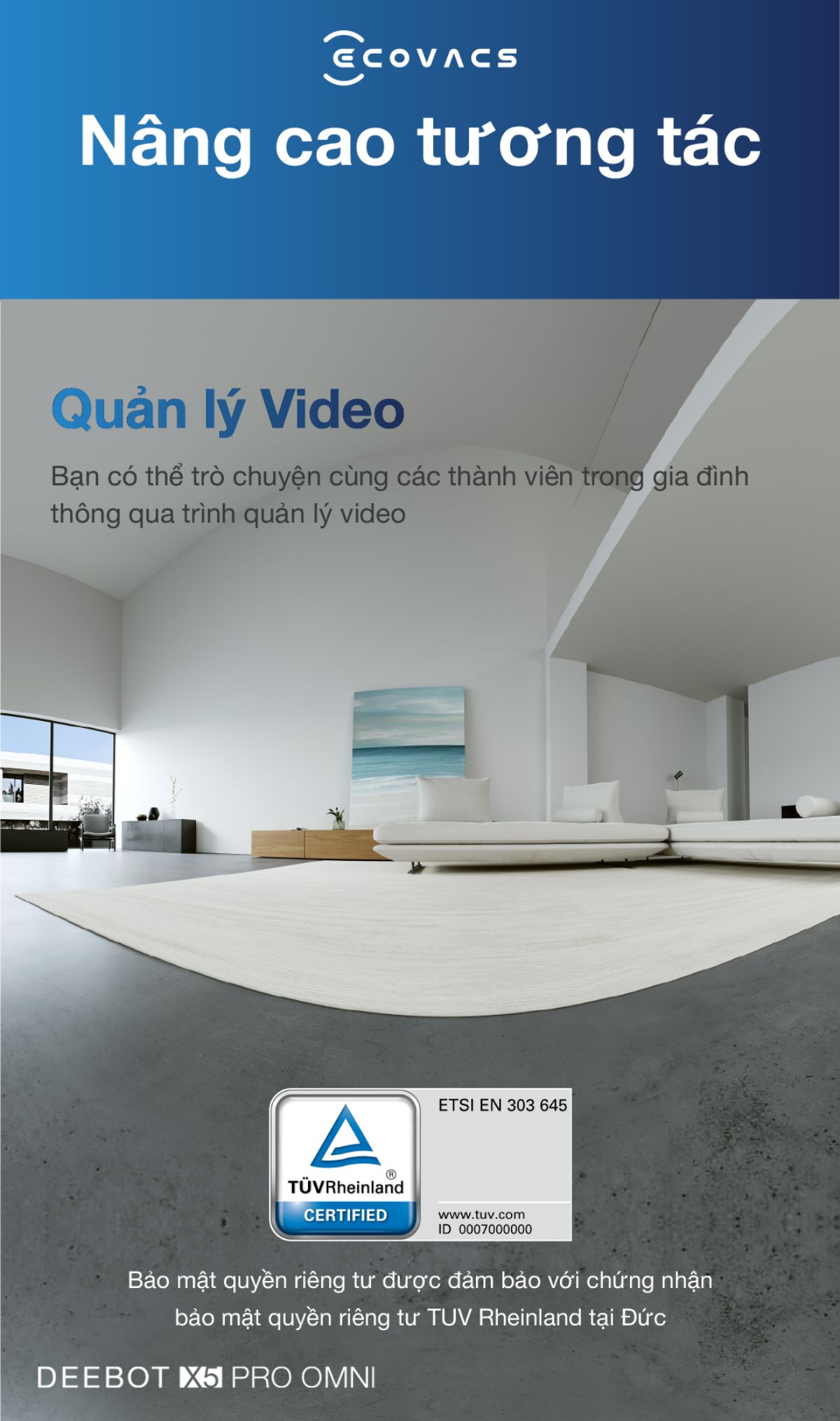 Robot hút bụi Ecovacs X5 Pro Omni