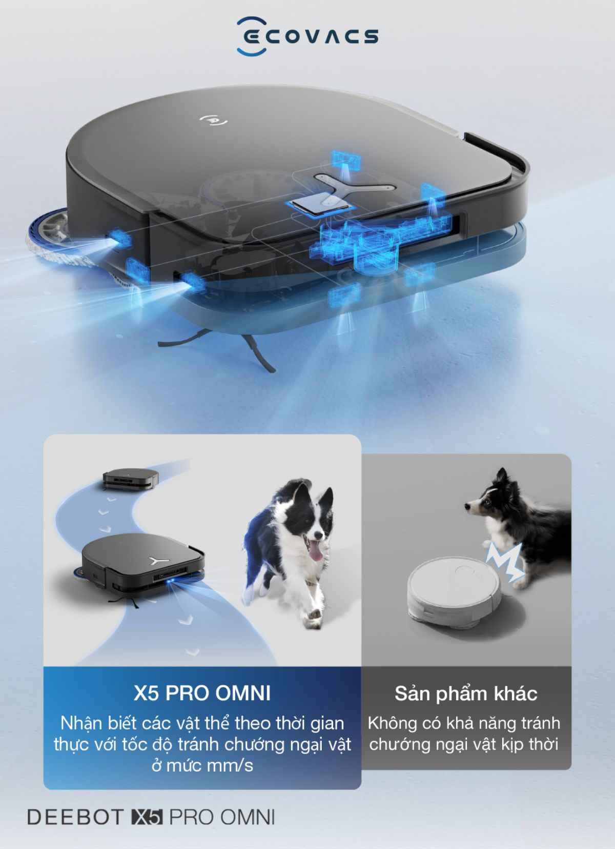 Robot hút bụi Ecovacs X5 Pro Omni