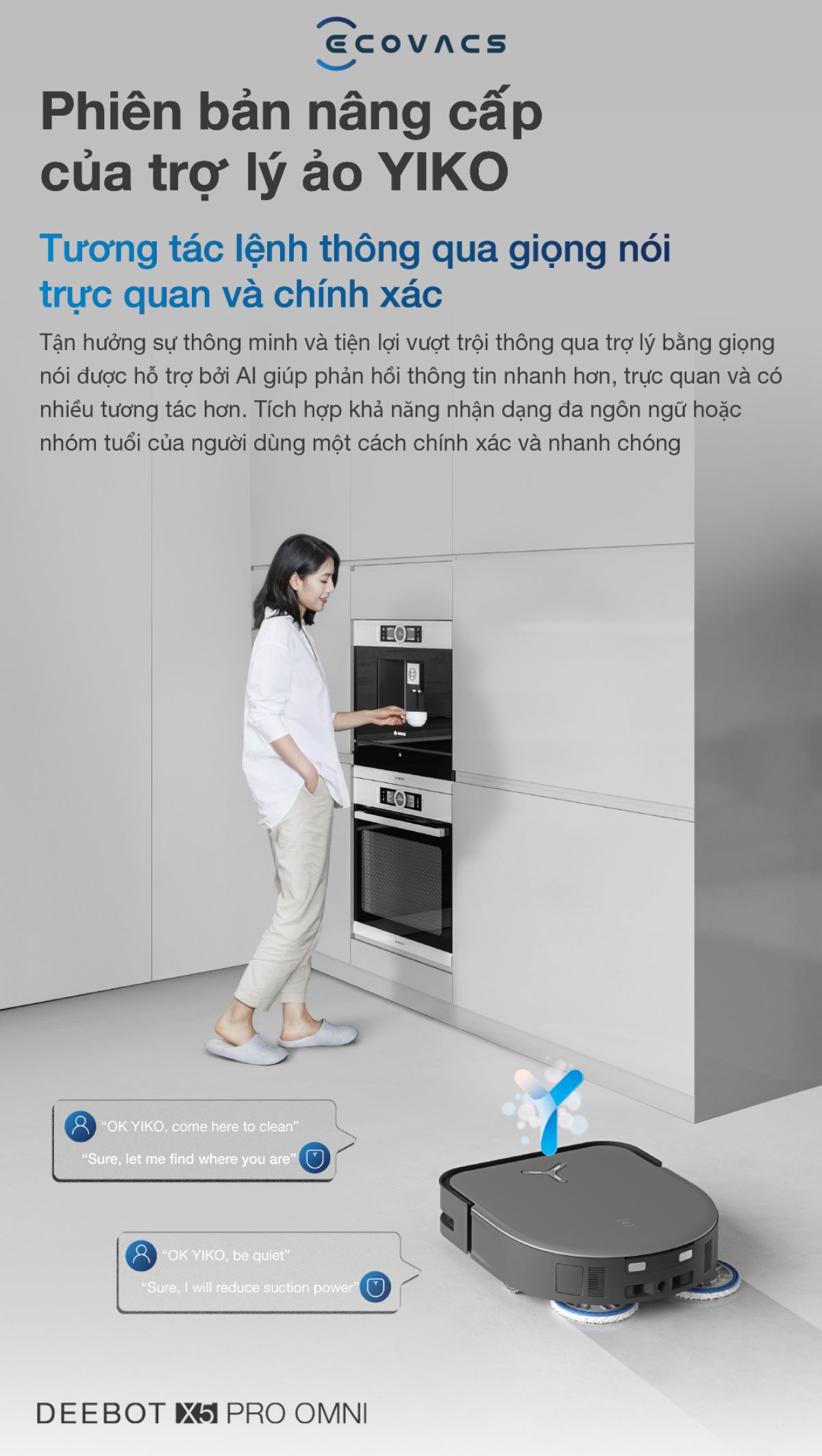 Robot hút bụi Ecovacs X5 Pro Omni