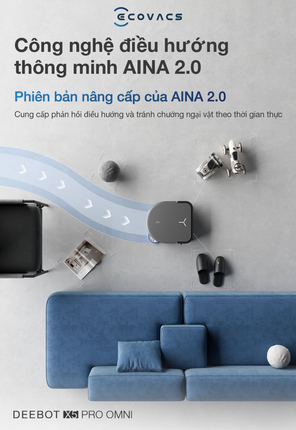 Robot hút bụi Ecovacs X5 Pro Omni