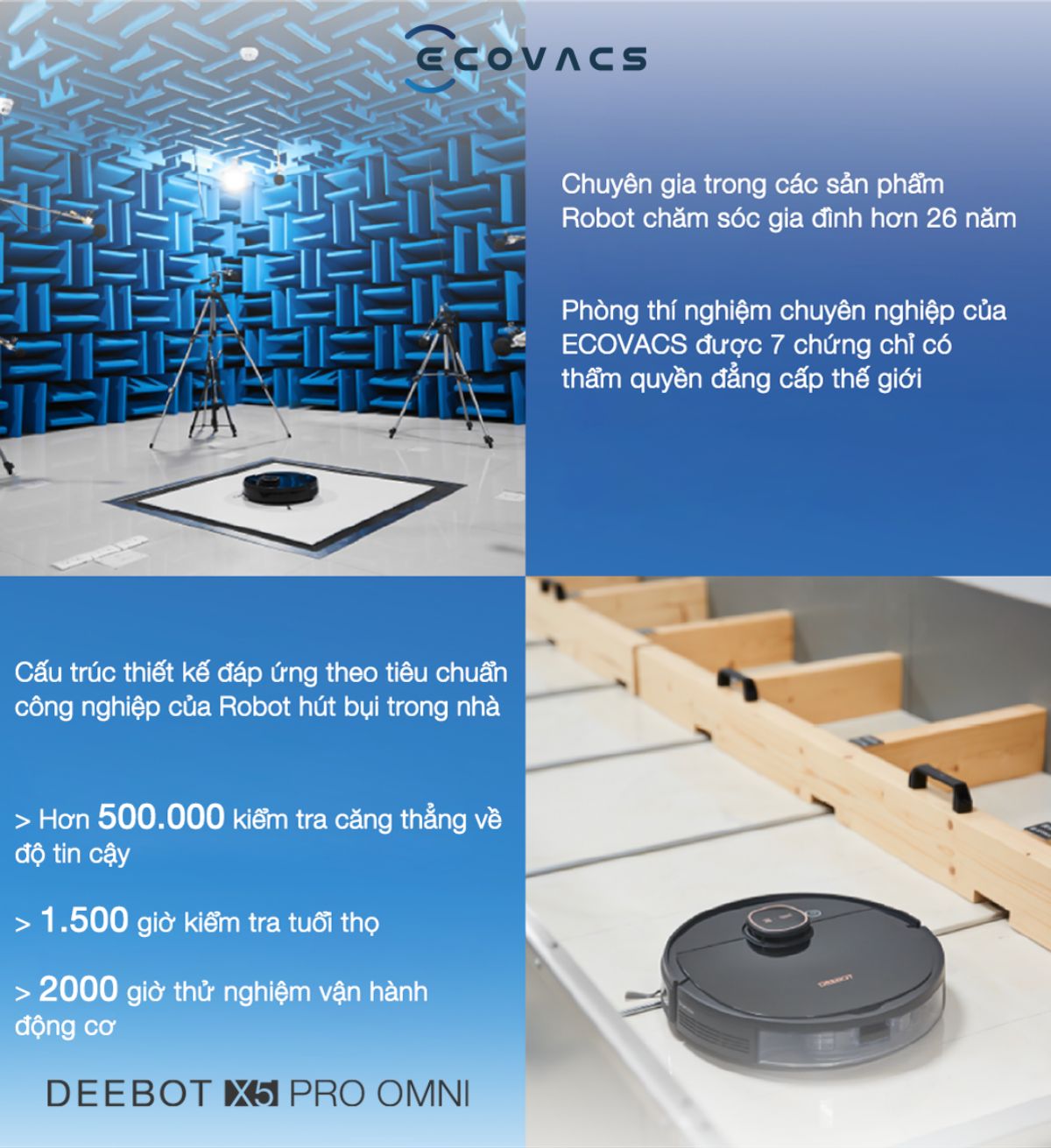 Robot hút bụi Ecovacs X5 Pro Omni