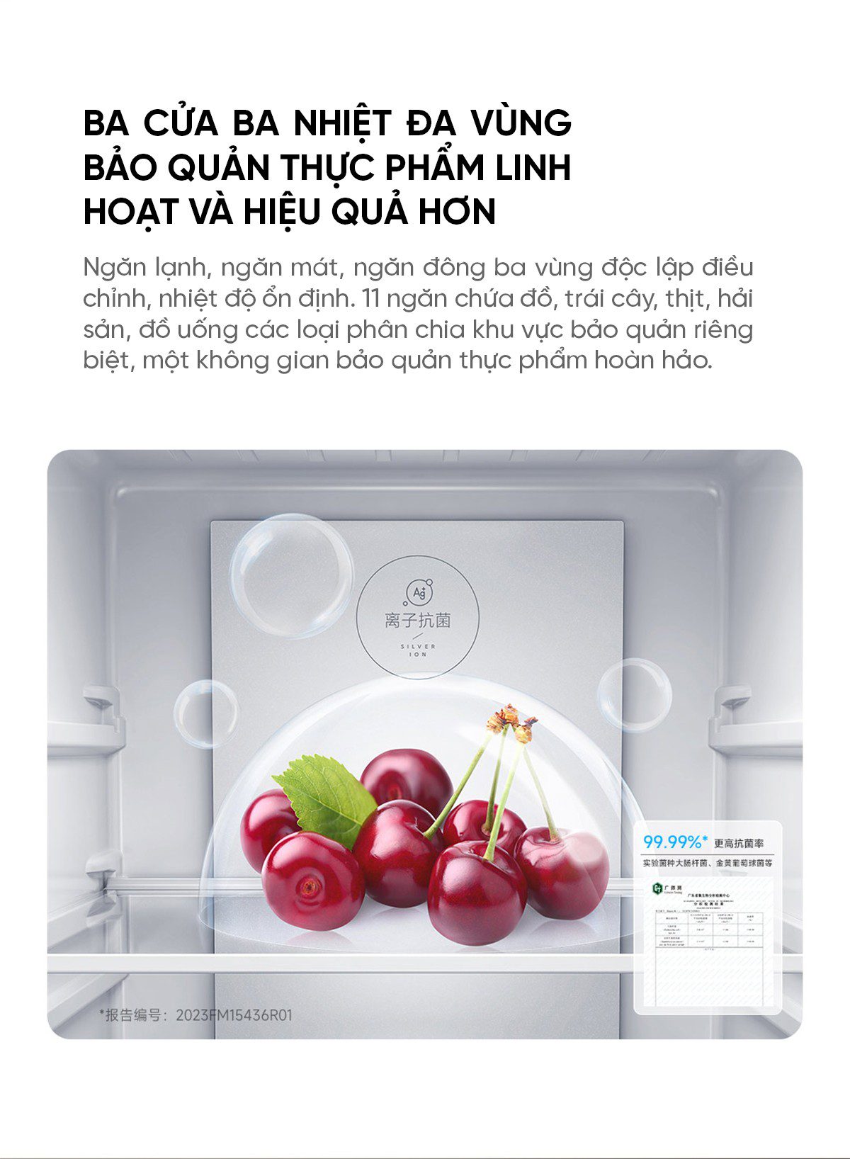 Tủ lạnh Xiaomi Mijia 256L thiết kế 3 cửa độc lập