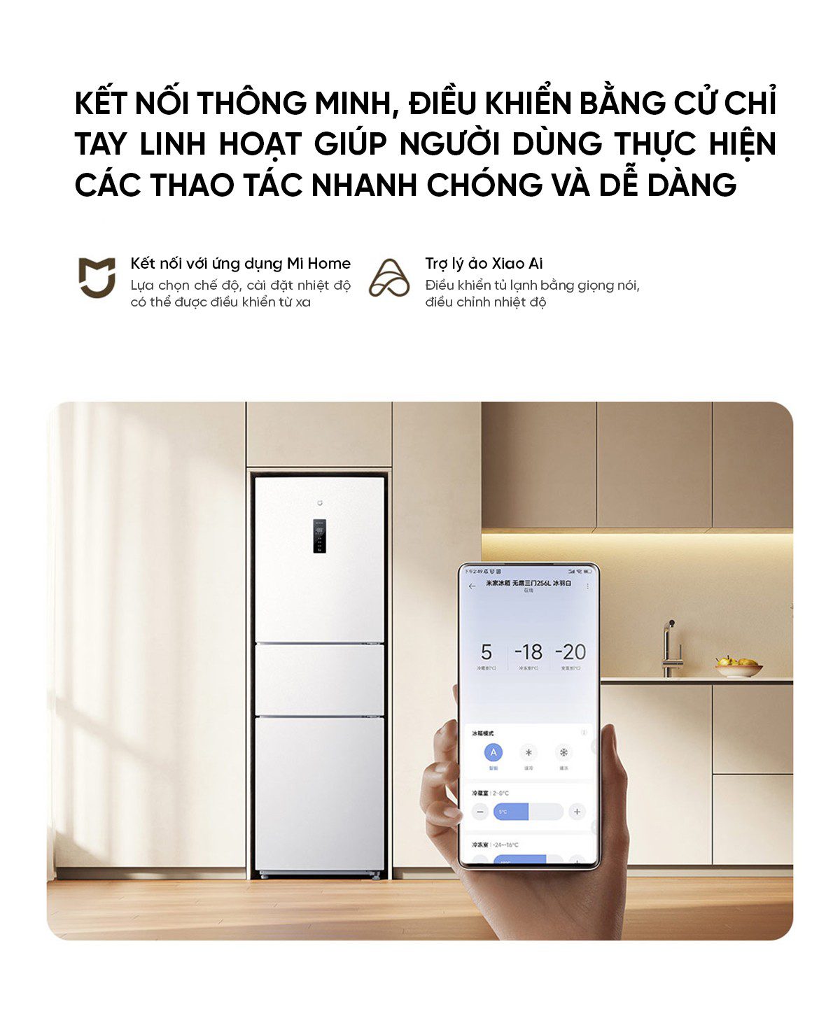 Tủ lạnh Xiaomi Mijia 256L thiết kế 3 cửa độc lập