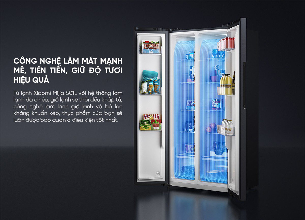 Tủ lạnh Xiaomi Mijia 501L, 2 cánh, siêu mỏng