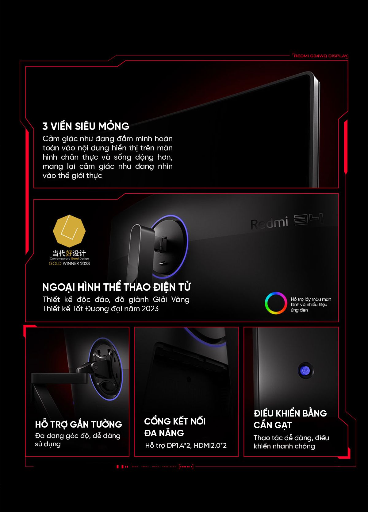 Màn hình máy tính Xiaomi Redmi Gaming Monitor G34WQ 34 Inch