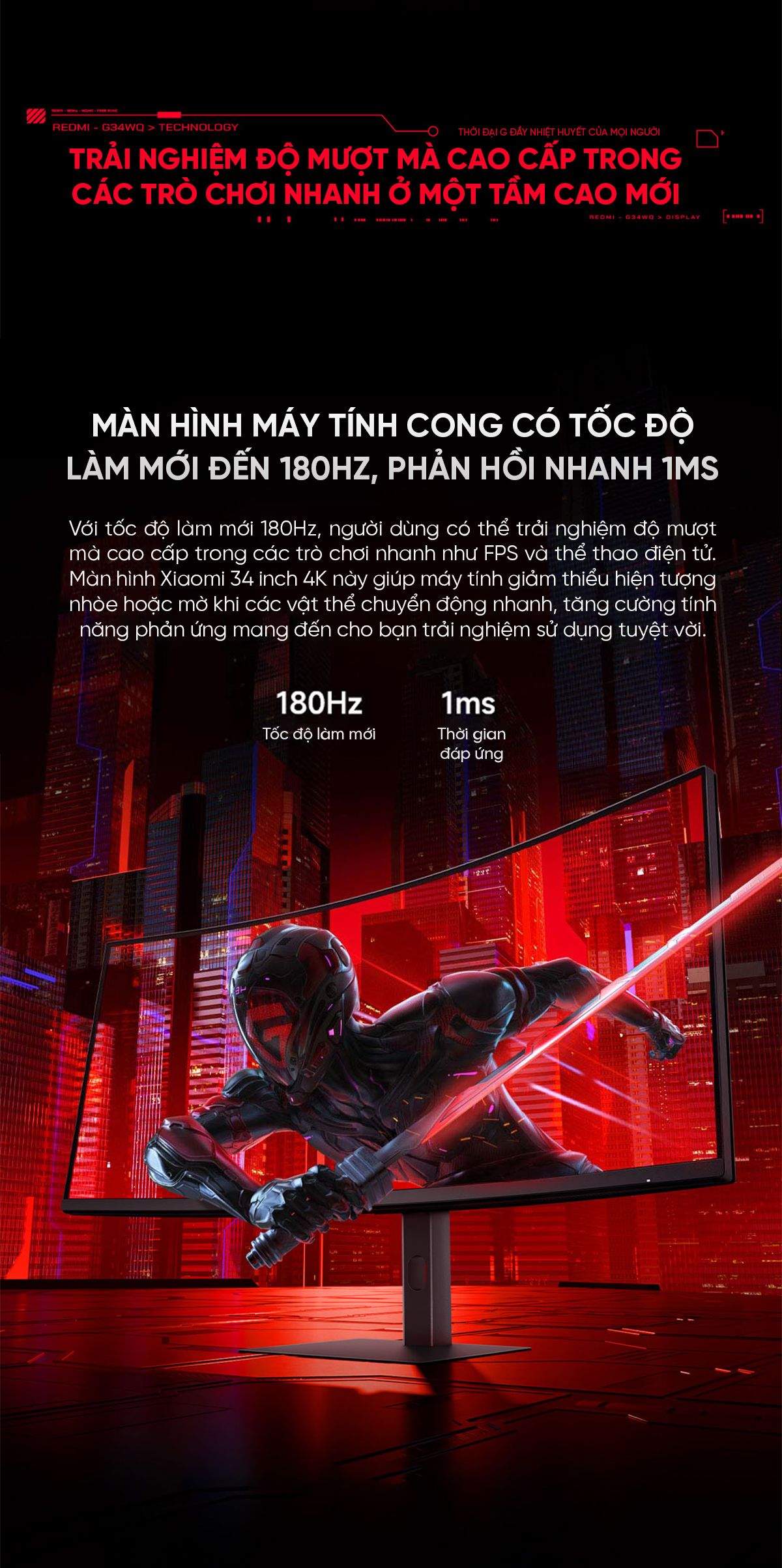 Màn hình máy tính Xiaomi Redmi Gaming Monitor G34WQ 34 Inch