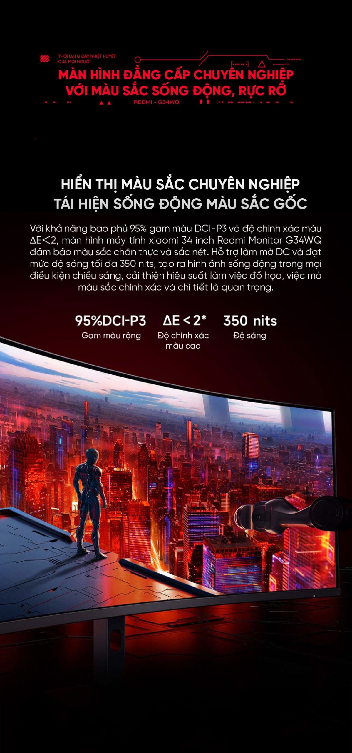 Màn hình máy tính Xiaomi Redmi Gaming Monitor G34WQ 34 Inch