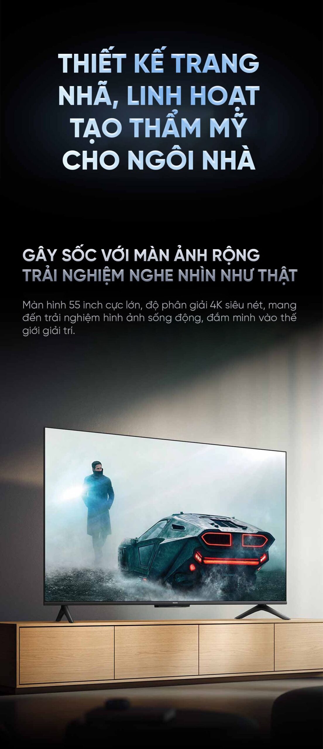Tivi Xiaomi Redmi A Pro 55 Inch 2025 Ram 3/64GB 144Hz Tiết Kiệm Điện
