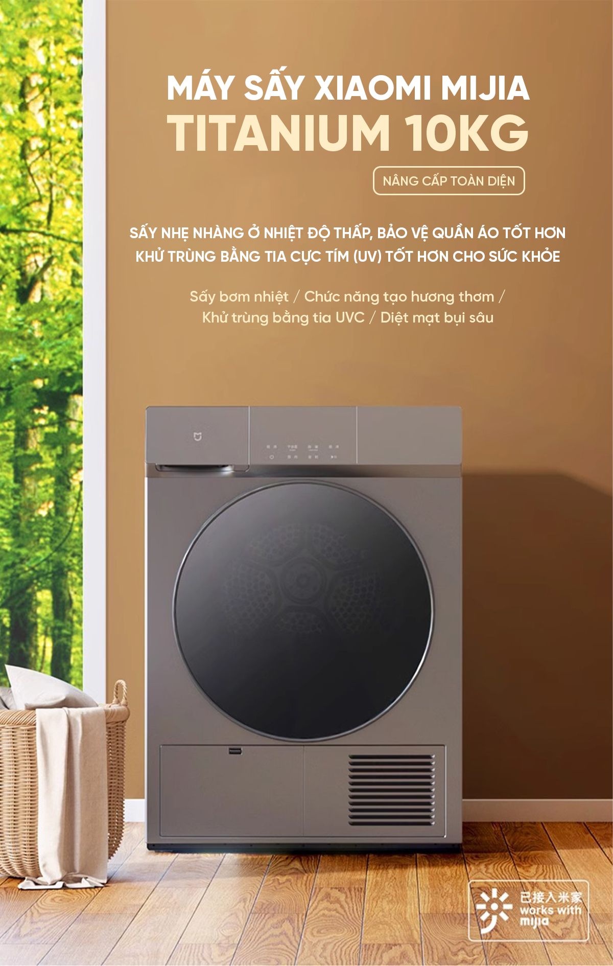 Máy sấy Xiaomi Mijia H100MJ102S Titanium 10kg