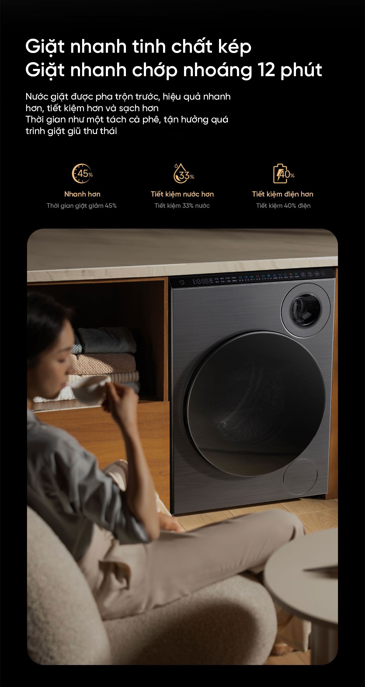 Máy giặt sấy Xiaomi Mijia MJ107, giặt 10kg, sấy 7kg
