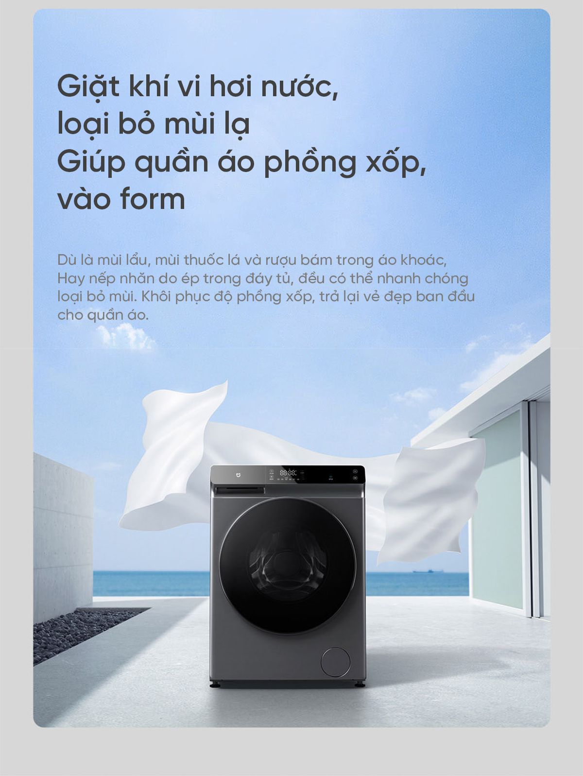 Máy giặt sấy Xiaomi Mijia MJ203 giặt 10kg, sấy 7kg , Tự Động Phân Chia Nước Giặt