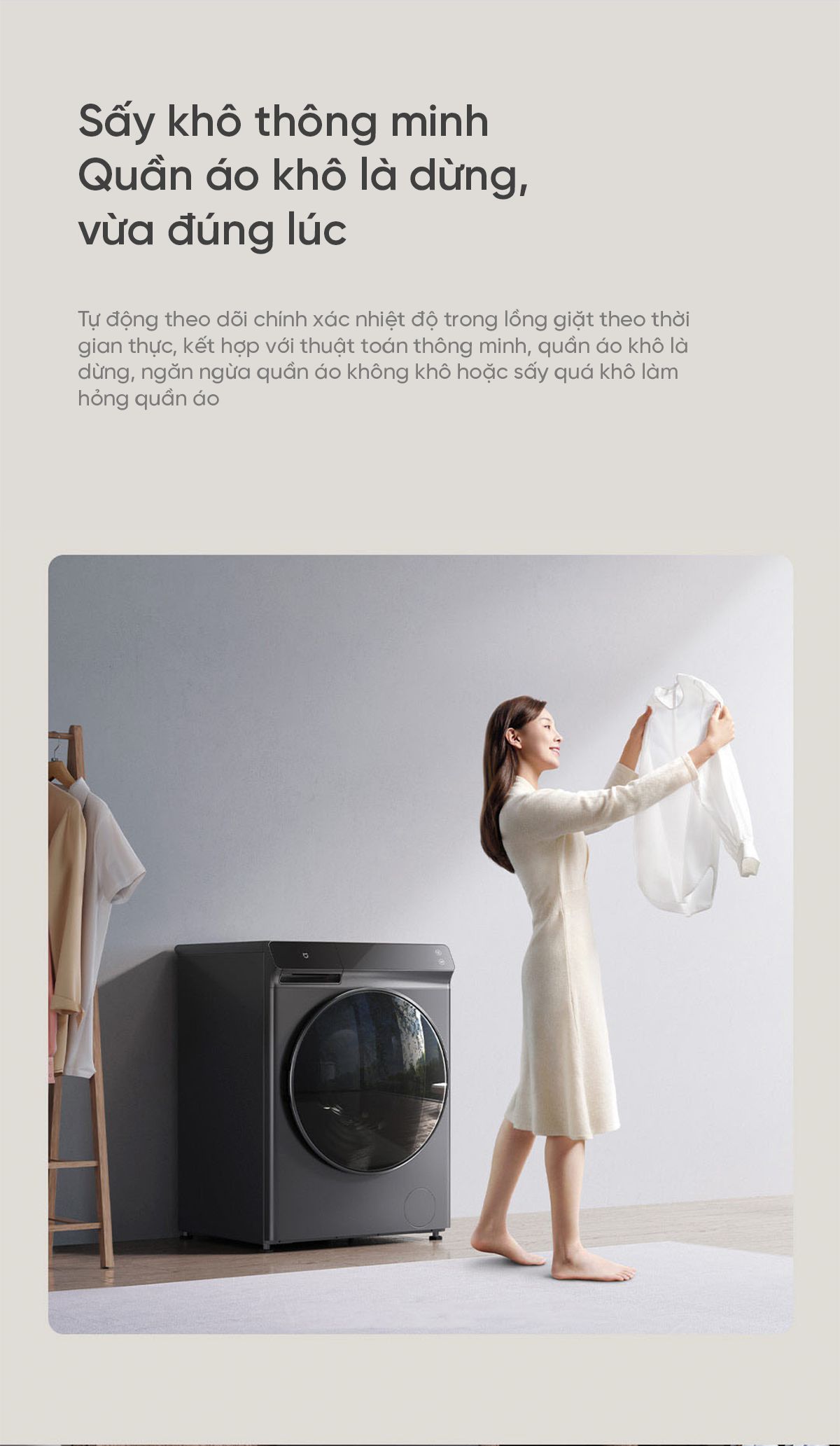 Máy giặt sấy Xiaomi Mijia MJ203 giặt 10kg, sấy 7kg , Tự Động Phân Chia Nước Giặt