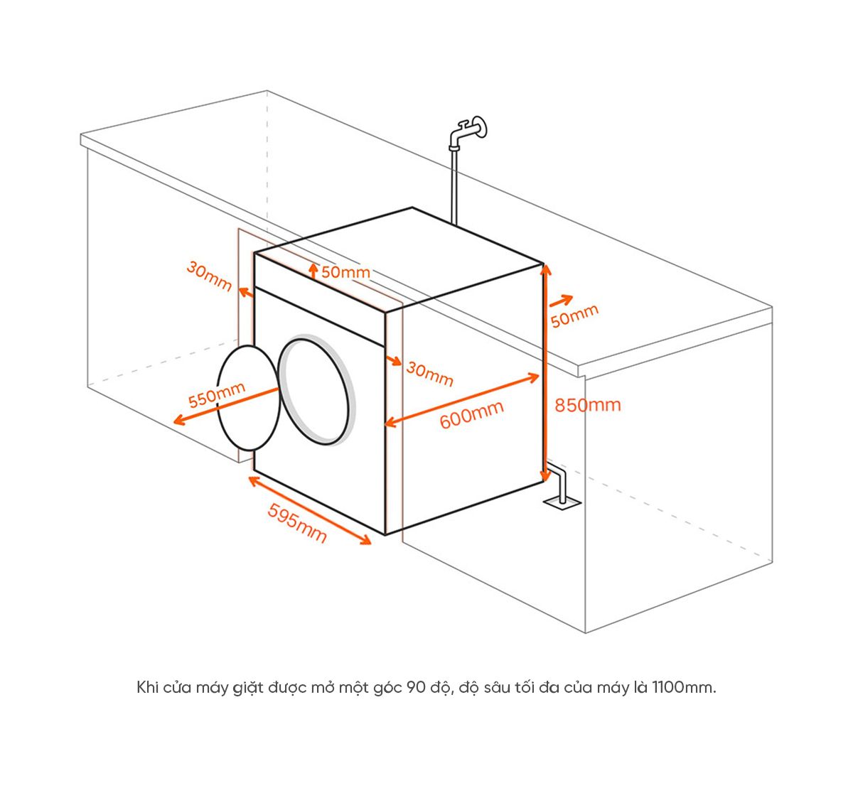 Máy giặt sấy Xiaomi Mijia MJ203 giặt 10kg, sấy 7kg , Tự Động Phân Chia Nước Giặt