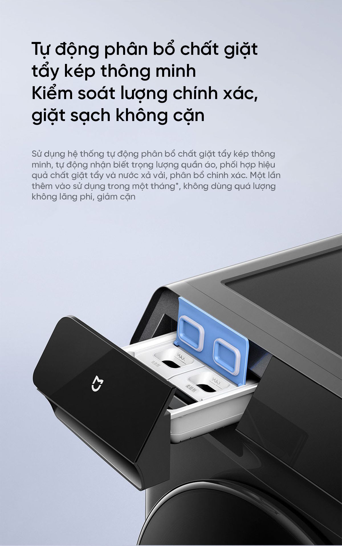 Máy giặt sấy Xiaomi Mijia MJ203 giặt 10kg, sấy 7kg , Tự Động Phân Chia Nước Giặt