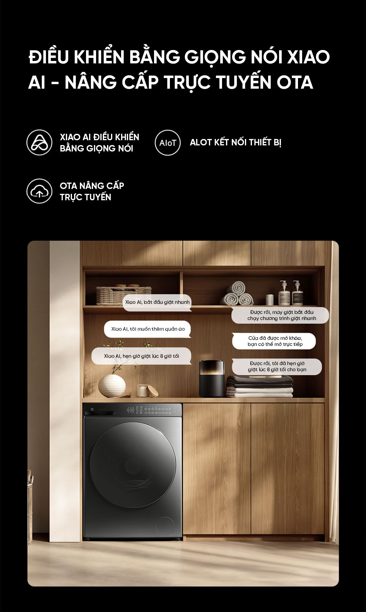 Máy giặt sấy Xiaomi Mijia MJ105 New 2025, giặt 10kg, sấy 7kg Tự Động Phân Chia Nước Giặt