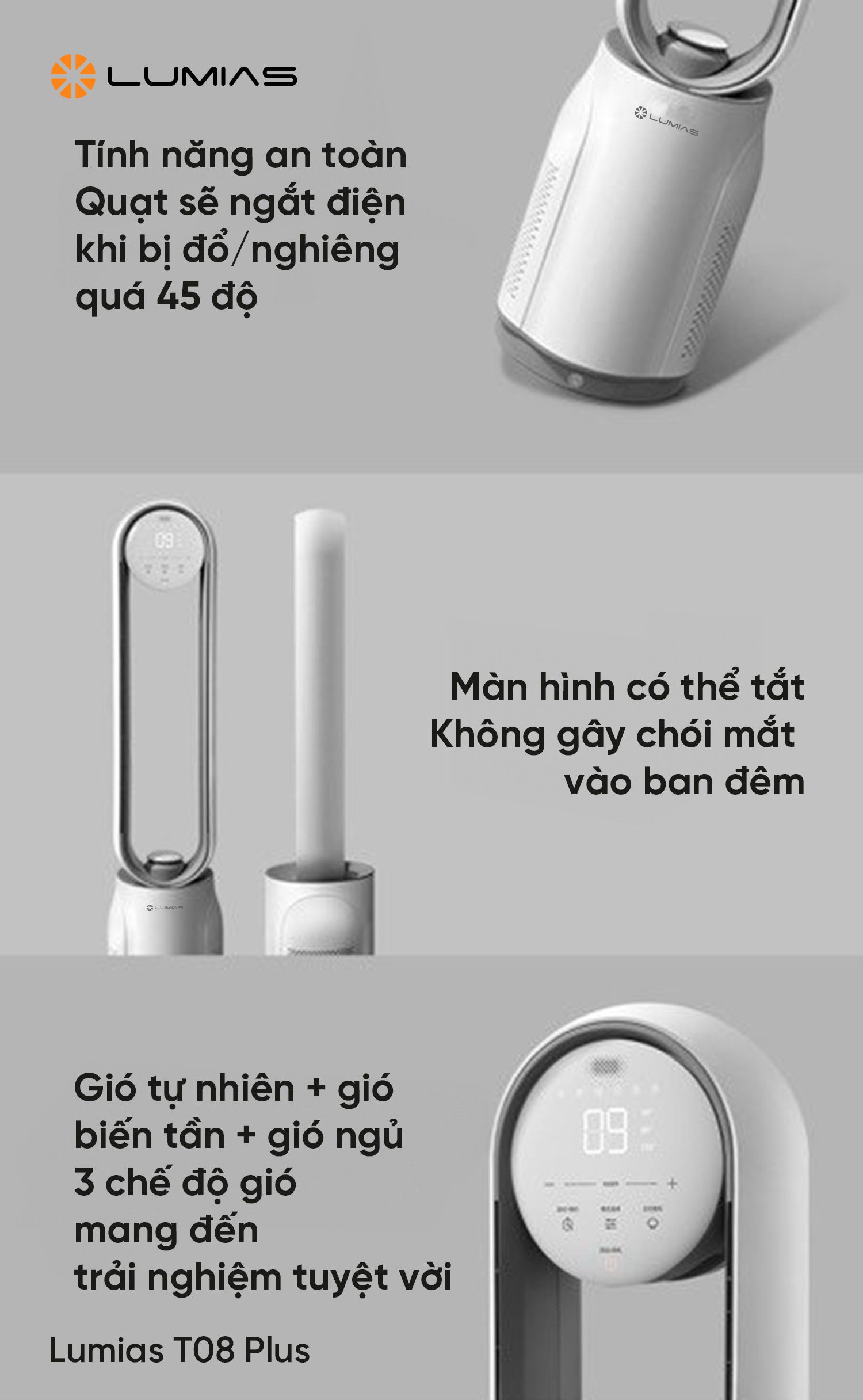 Quạt không cánh Lumias T08 Plus