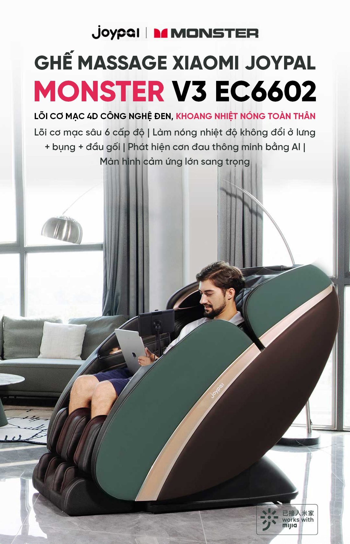 Ghế Massage Cao Cấp Xiaomi Joypal Monster V3 EC6602