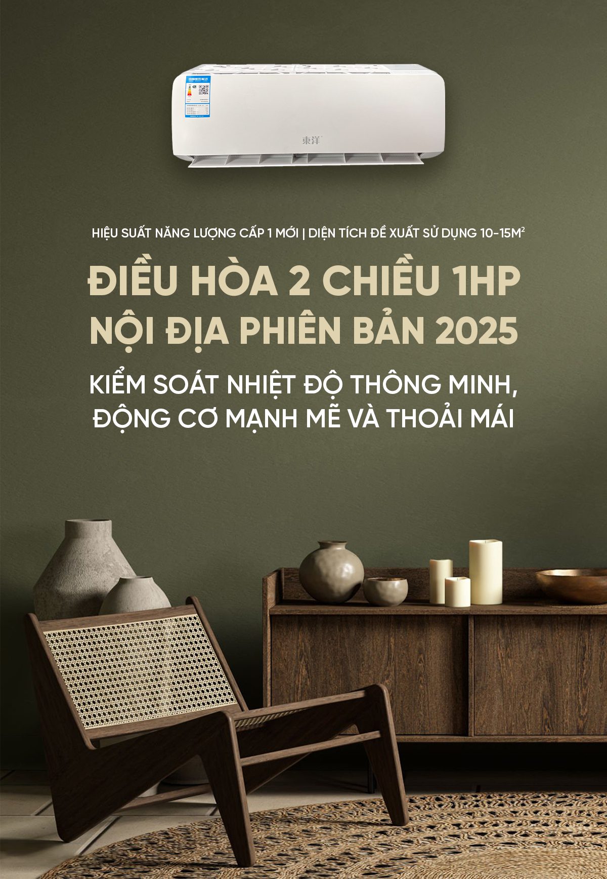 Điều Hoà 2 Chiều 1HP Nội Địa Phiên Bản 2025