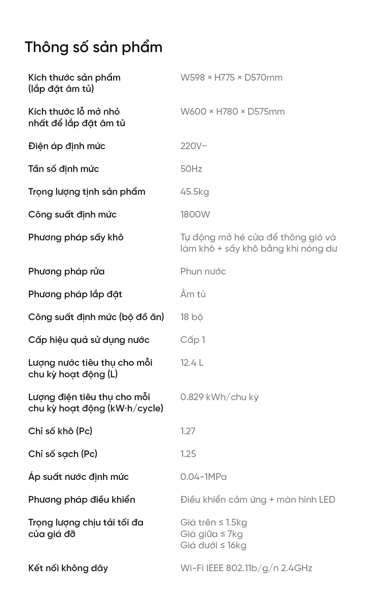 Máy rửa bát Xiaomi Mijia P20 18 bộ