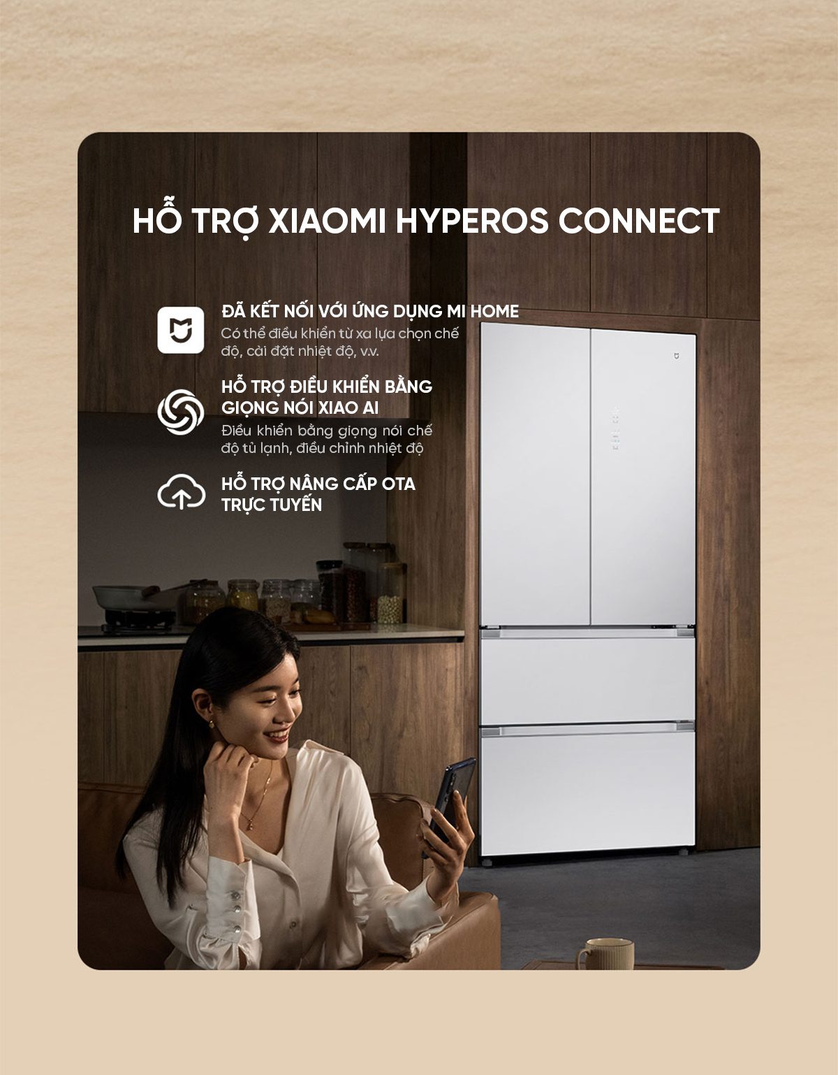 Tủ lạnh Xiaomi Mijia 508L Pro 2025, 3 cửa, mặt kính trắng băng