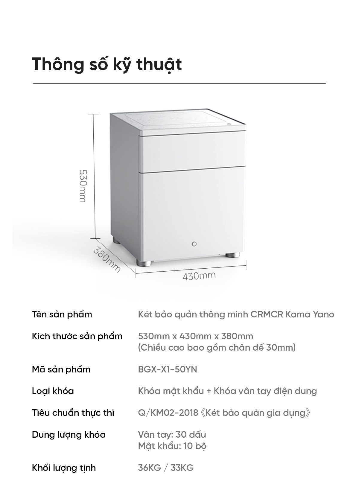 Két sắt Xiaomi thông minh BGX-X1-50YN