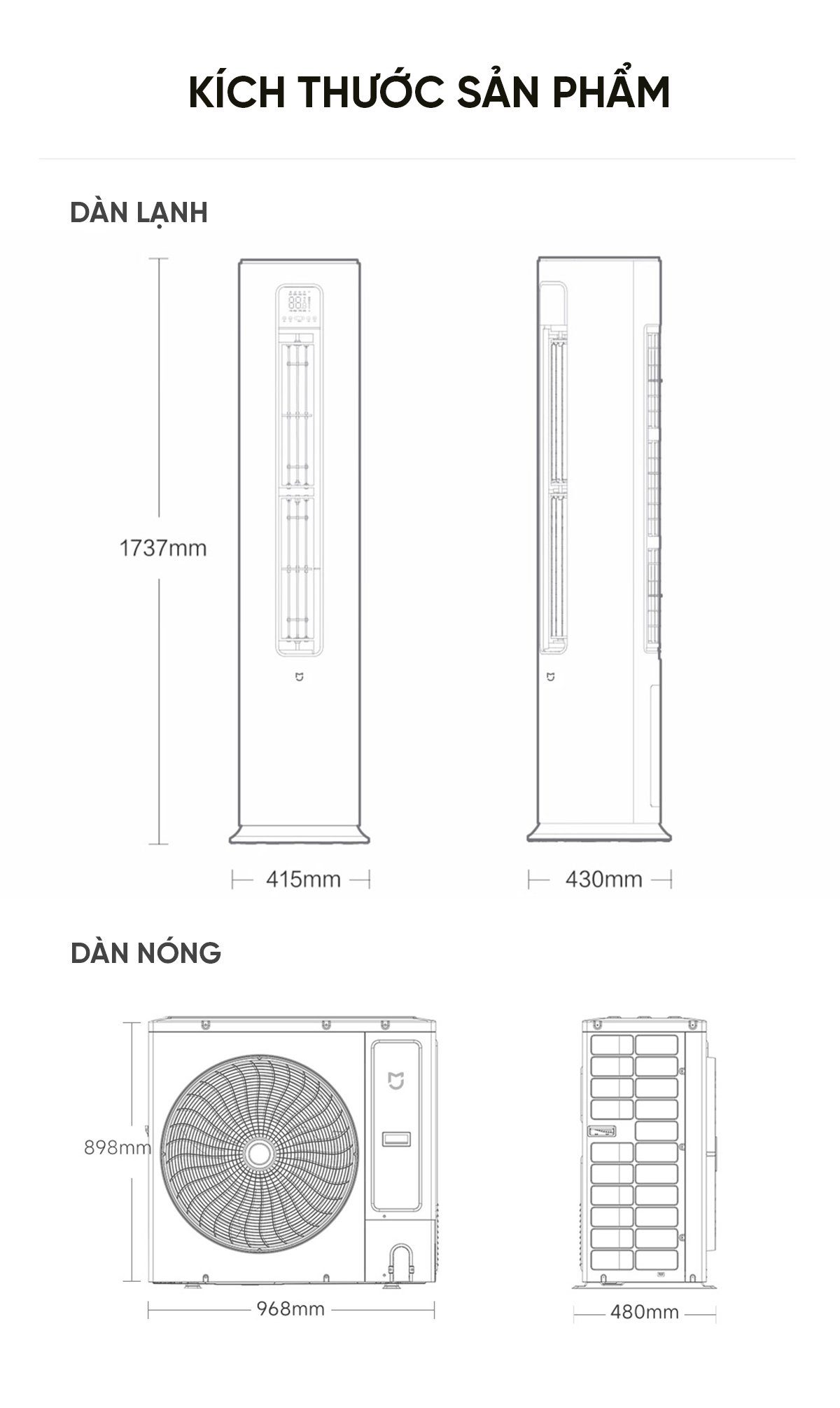 Điều hòa cây Xiaomi Mijia KFR-120LW/N1A3 5HP 2 chiều