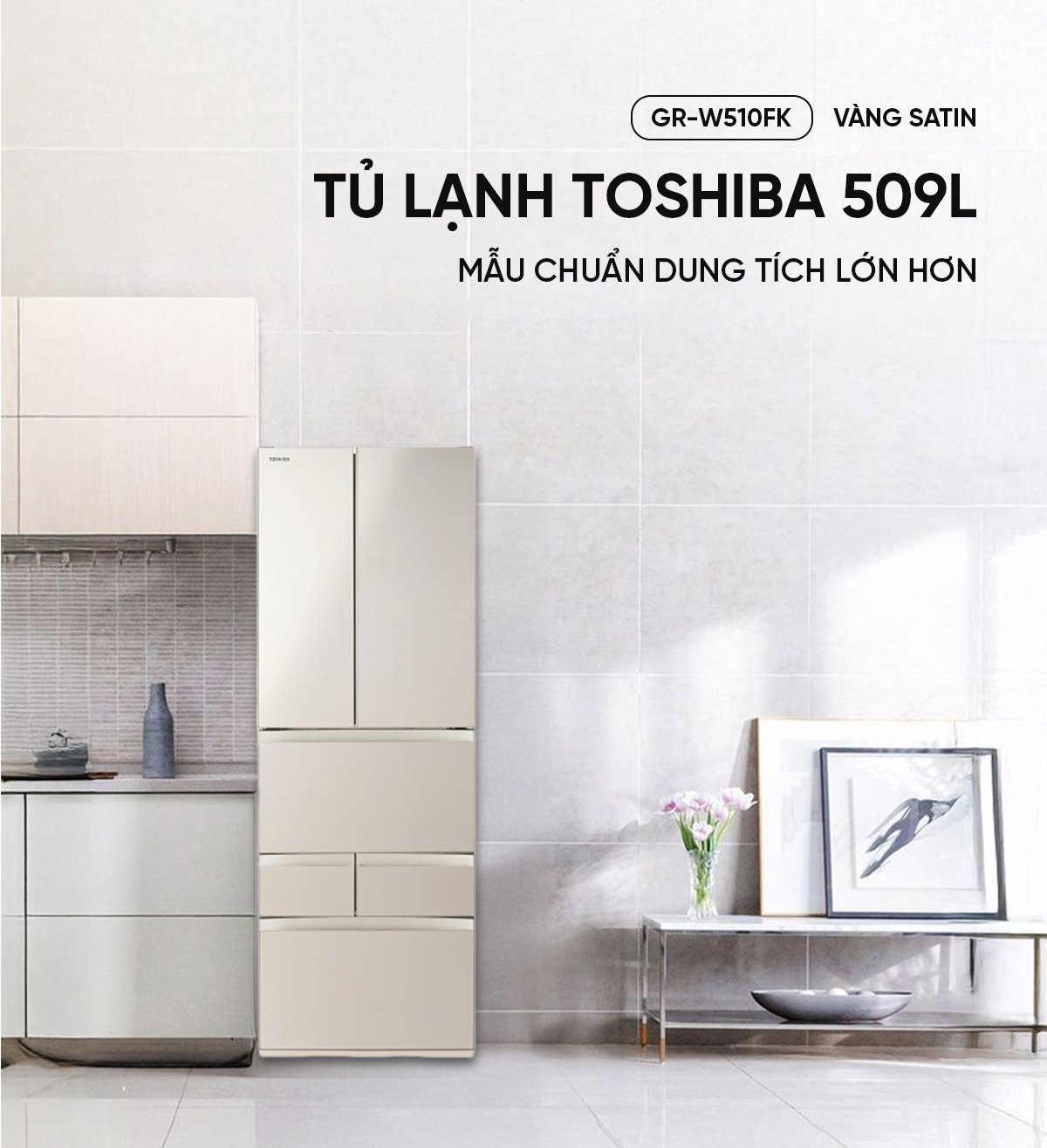 Tủ lạnh Toshiba GR-W510FK 509L