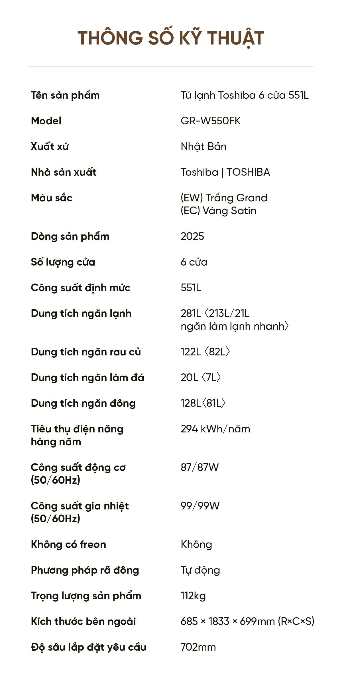 Tủ lạnh Toshiba GR-W550FK 551L
