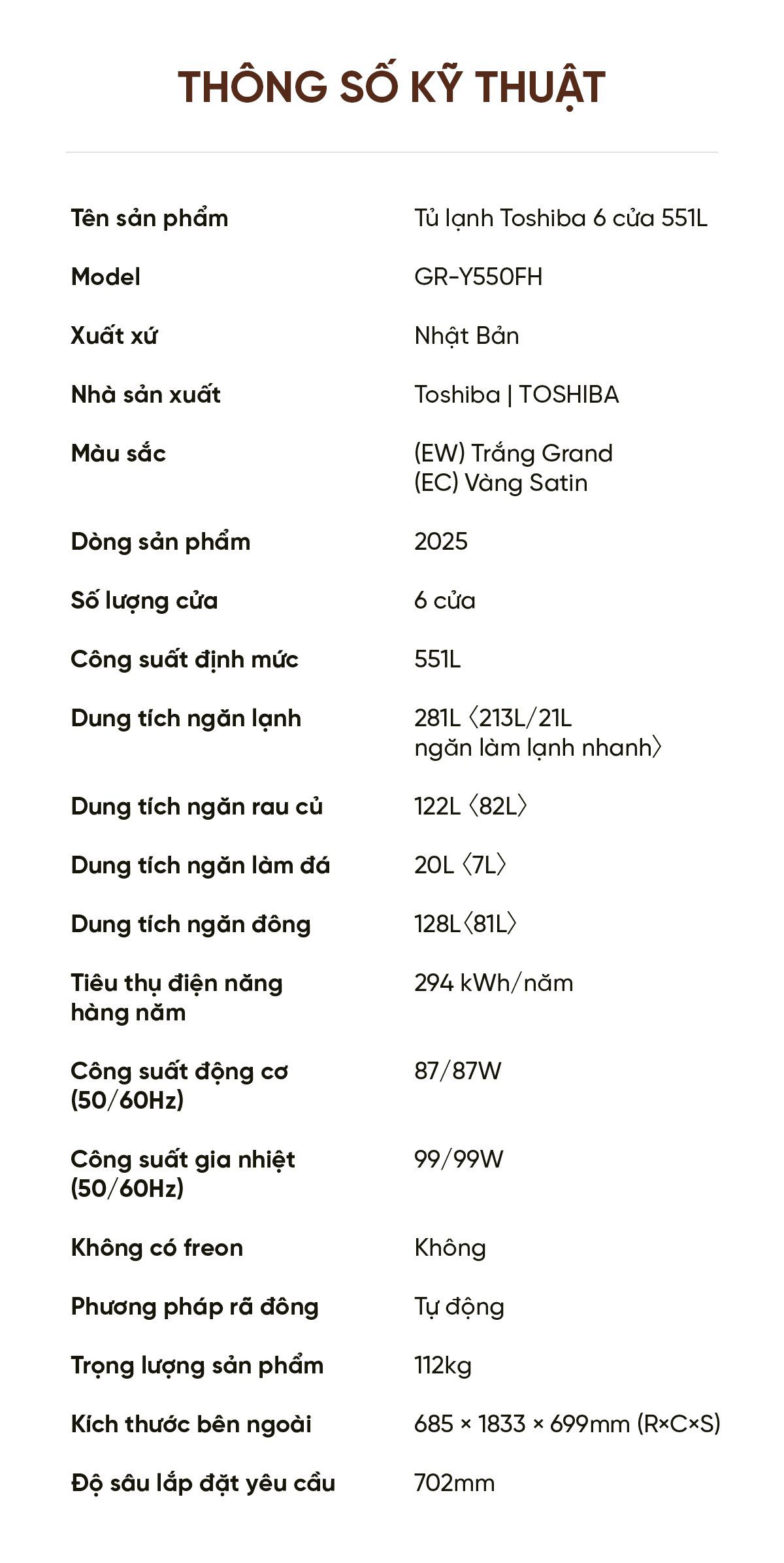 Tủ lạnh Toshiba GR-Y550FH 551L