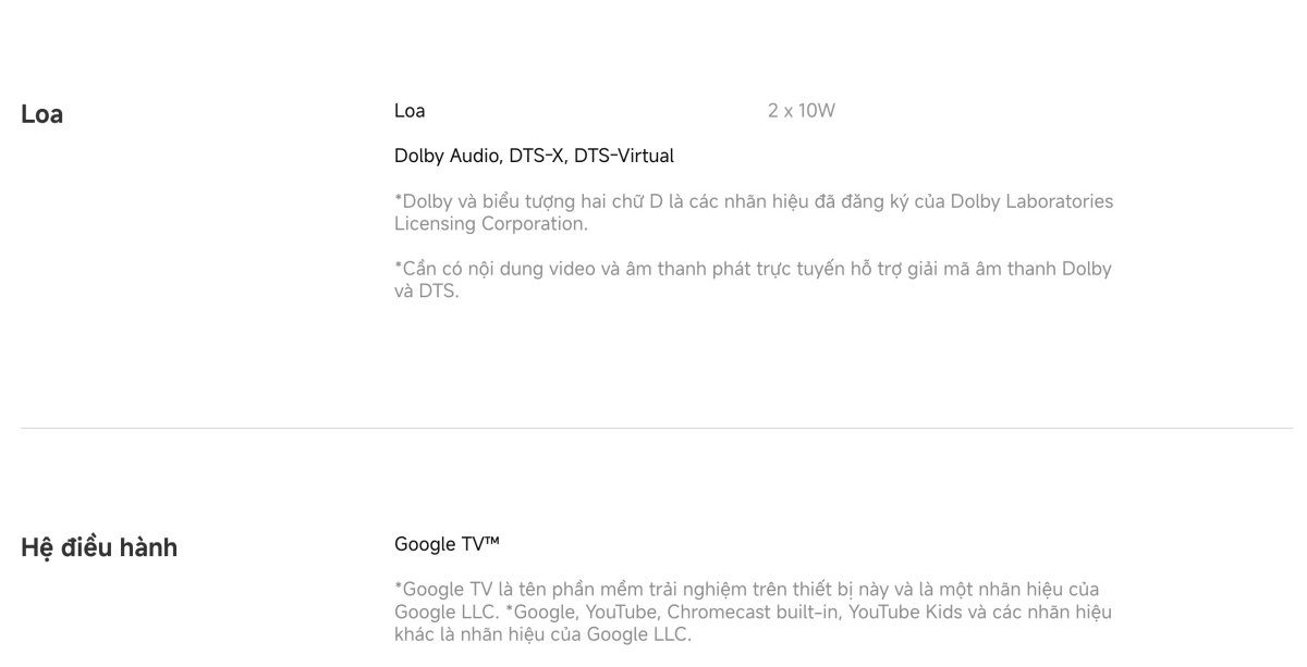 Tivi Xiaomi A 43 Inch – 2026 Bản Quốc Tế – 4K/60Hz – 2GB/8GB